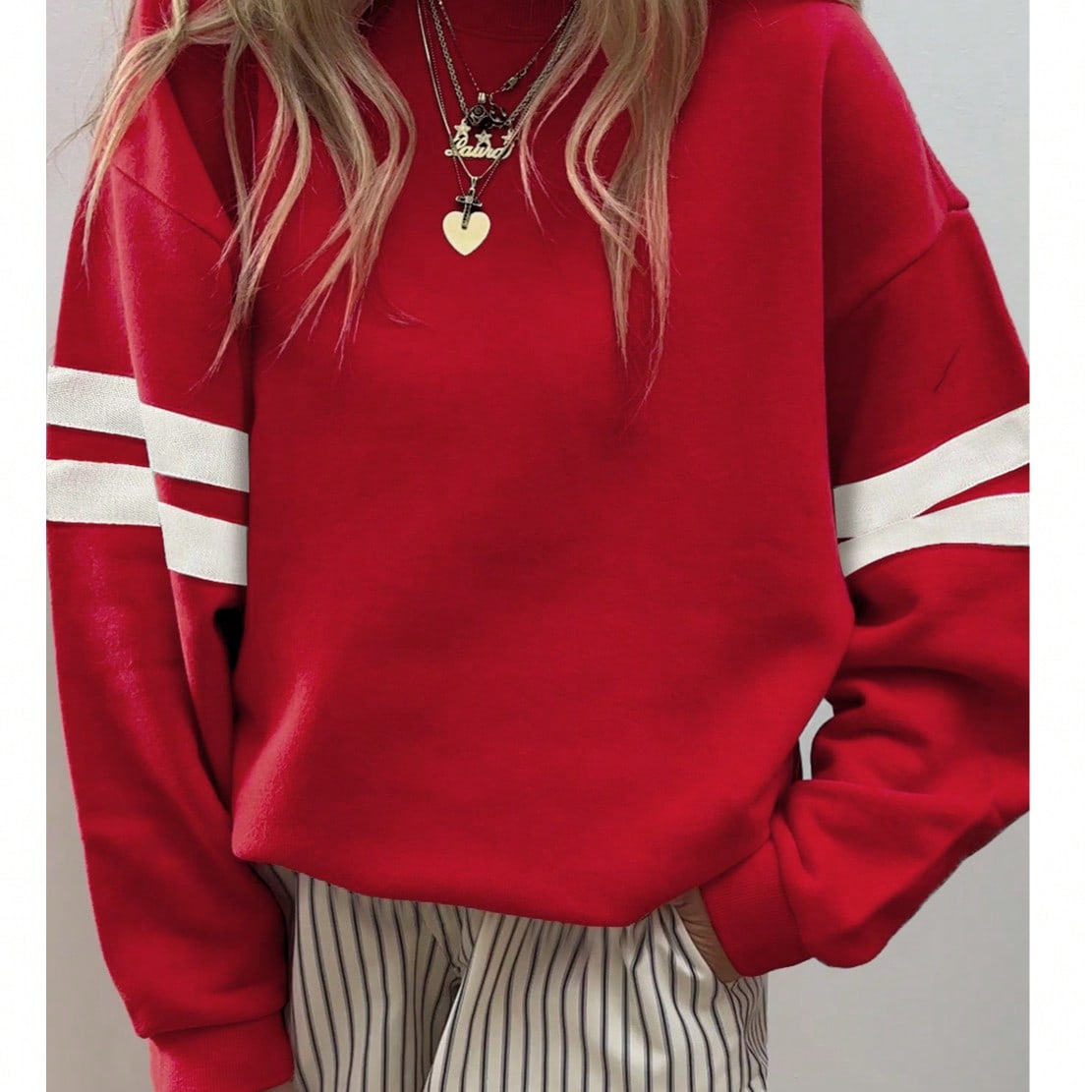 Boho Retro Cream Beige Vintage 90's Star Jean Patch Cotton Mix Long Sleeve Top Pull Over Dolman Sleeve Sweatshirt Pullover