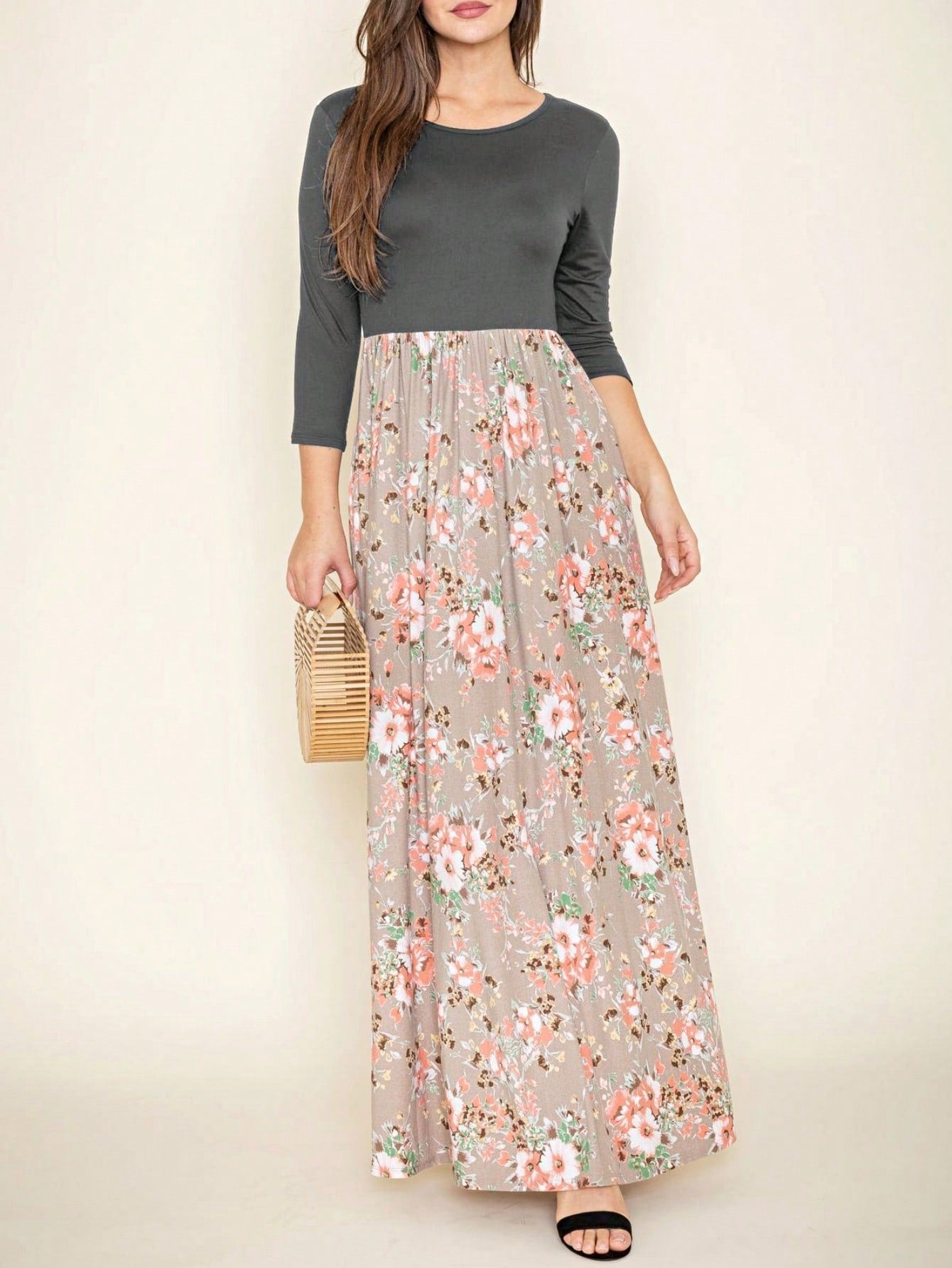 Elegant Stripe Maxi Dress With Side Pockets Versatile Summer Dress For Women