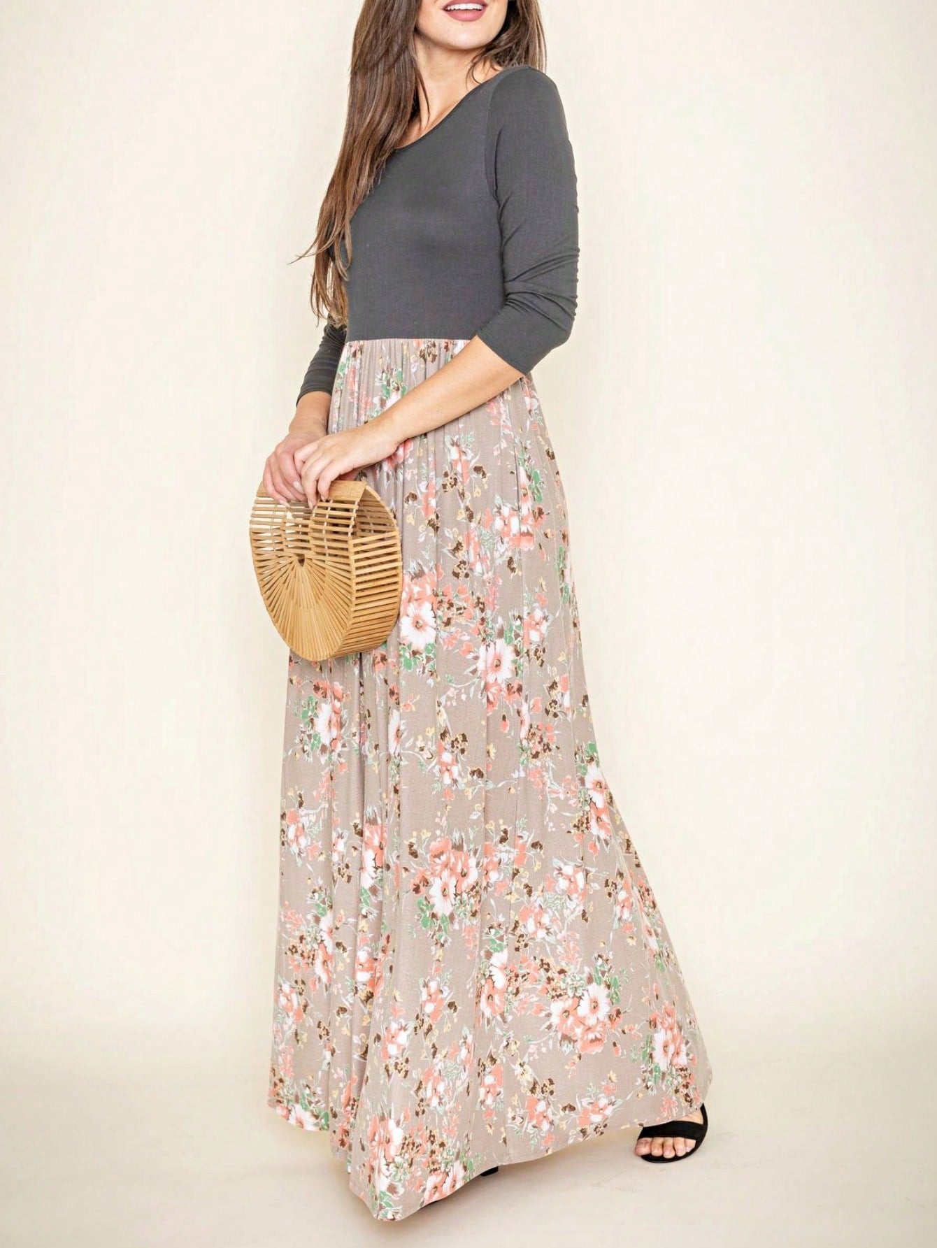 Elegant Stripe Maxi Dress With Side Pockets Versatile Summer Dress For Women