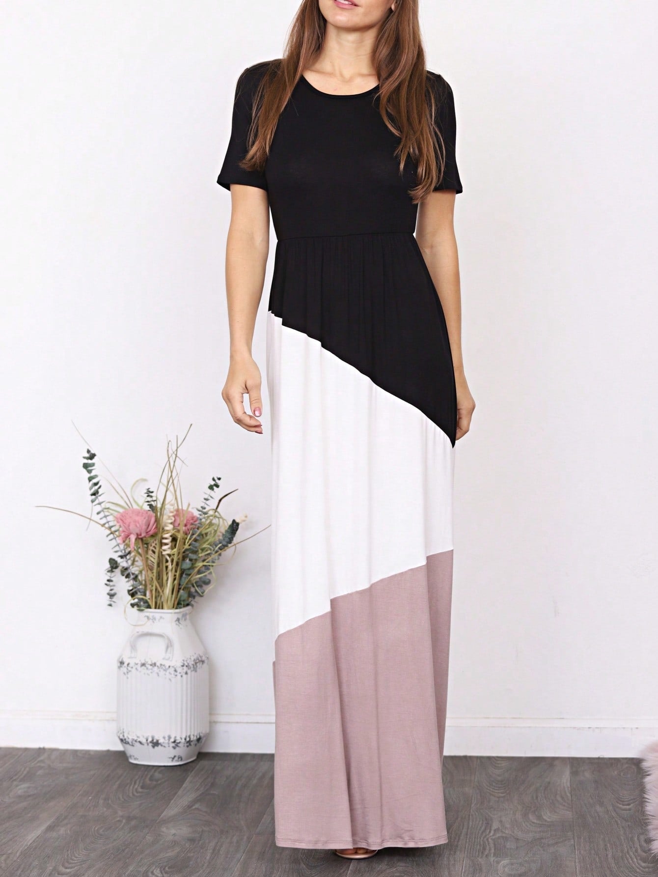 Elegant Stripe Maxi Dress With Side Pockets Versatile Summer Dress For Women