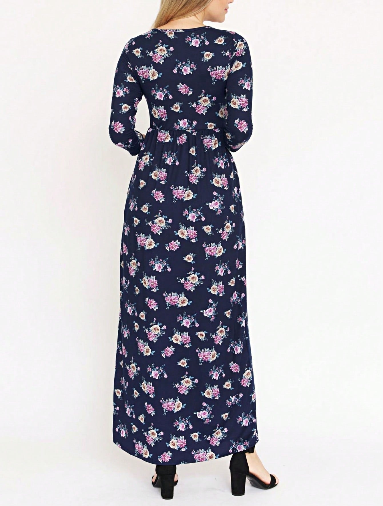 Tiered Tropical Short Sleeve Leaves Floral  Maxi Long Woven Dress