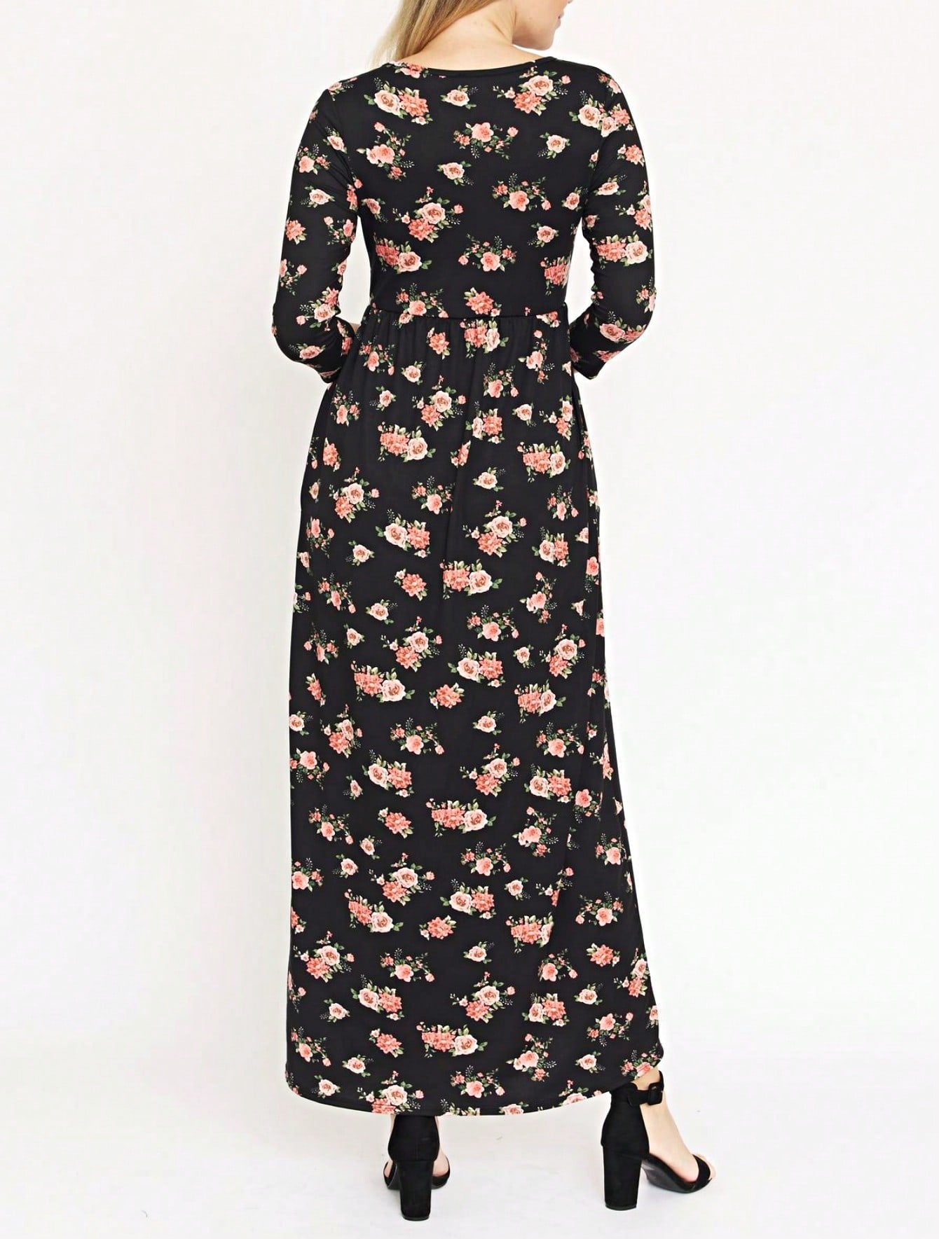 Tiered Tropical Short Sleeve Leaves Floral  Maxi Long Woven Dress