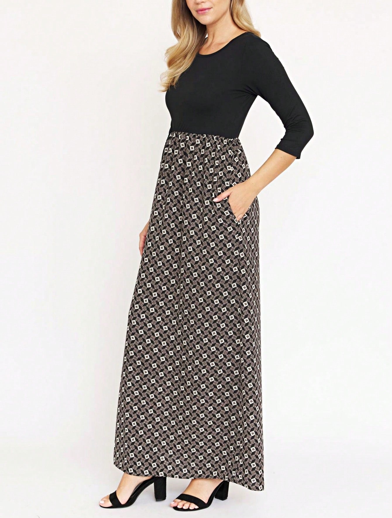 Tiered Tropical Short Sleeve Leaves Floral  Maxi Long Woven Dress