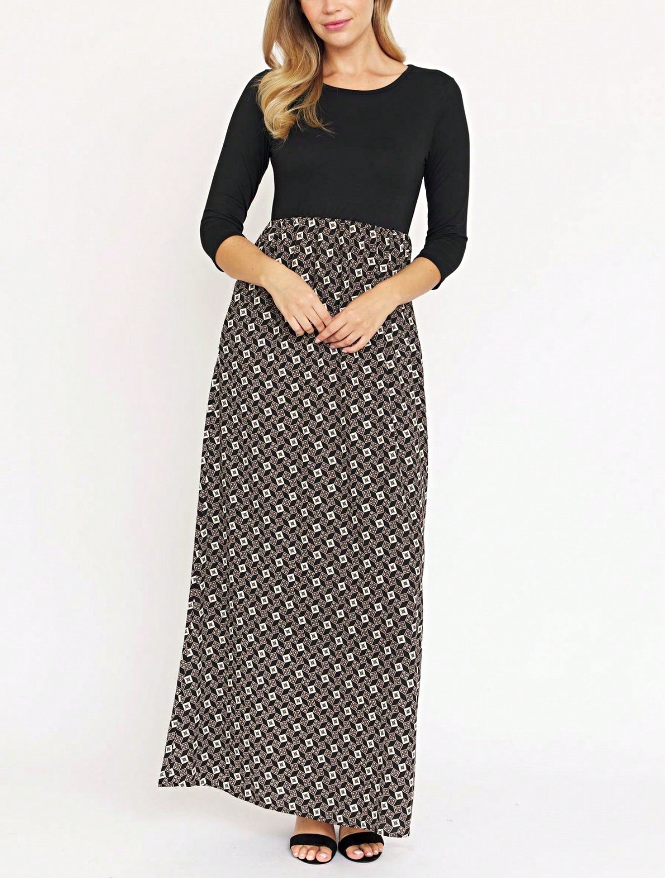 Tiered Tropical Short Sleeve Leaves Floral  Maxi Long Woven Dress