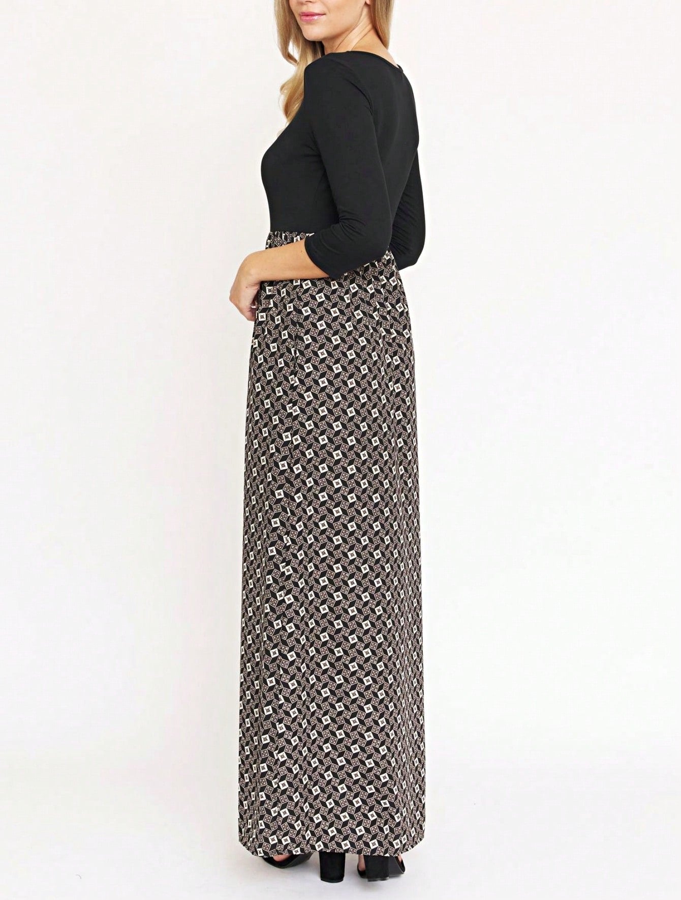 Tiered Tropical Short Sleeve Leaves Floral  Maxi Long Woven Dress