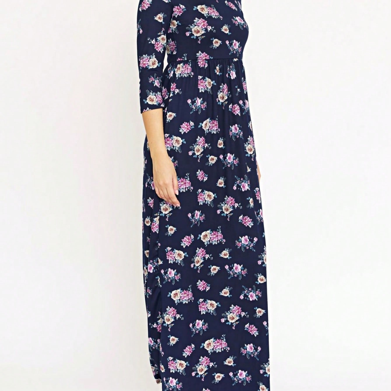 Tiered Tropical Short Sleeve Leaves Floral  Maxi Long Woven Dress