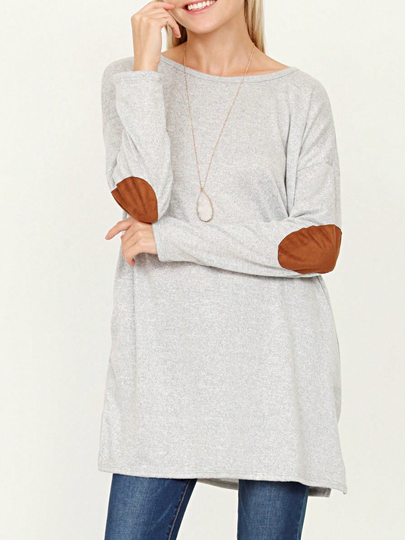 Boho Retro 90'sCheckered Solid Raglan Drop Shoulder Knit Top Sweatshirt Pullover Tunic