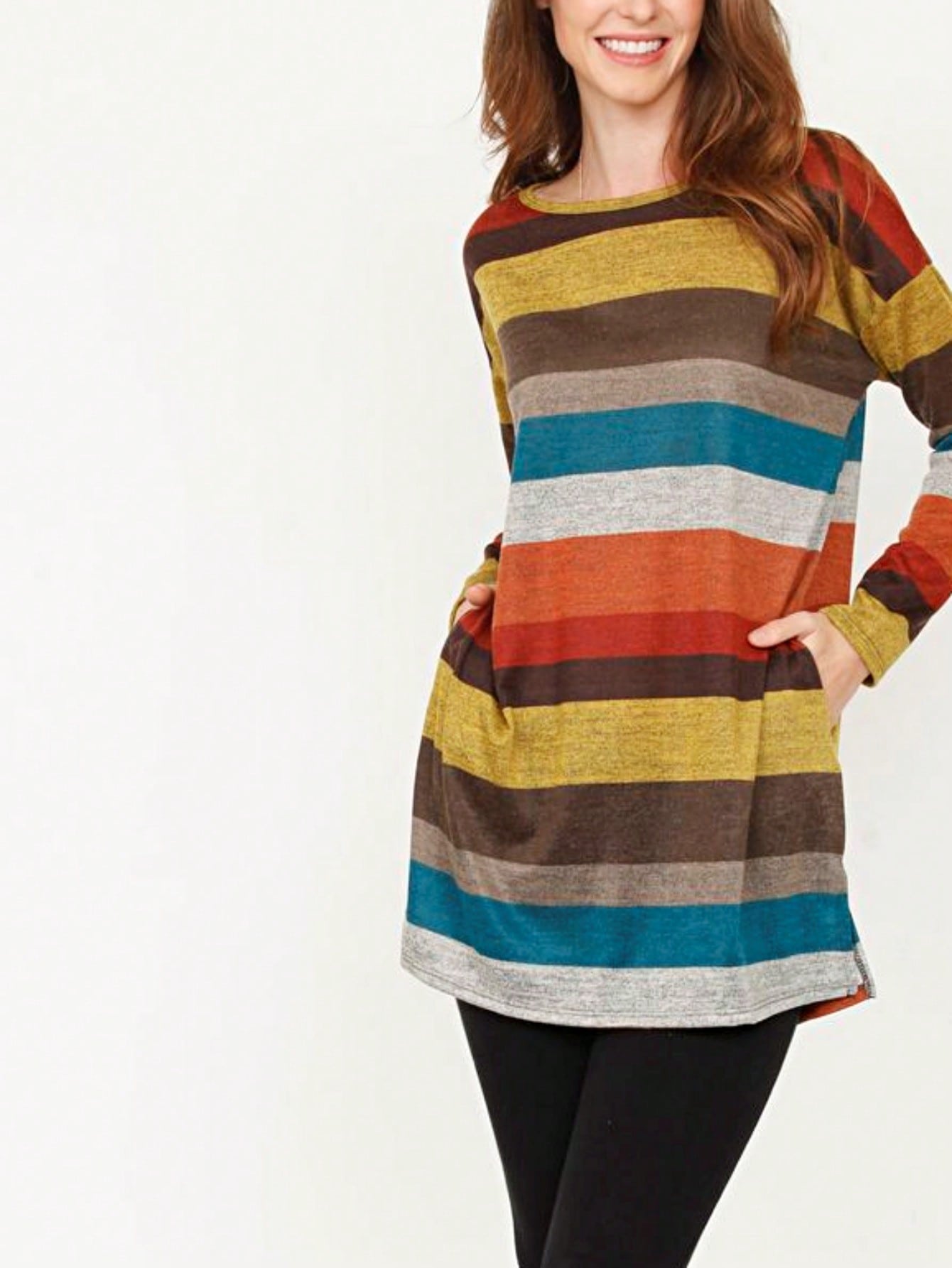 Boho Retro 90'sCheckered Solid Raglan Drop Shoulder Knit Top Sweatshirt Pullover Tunic