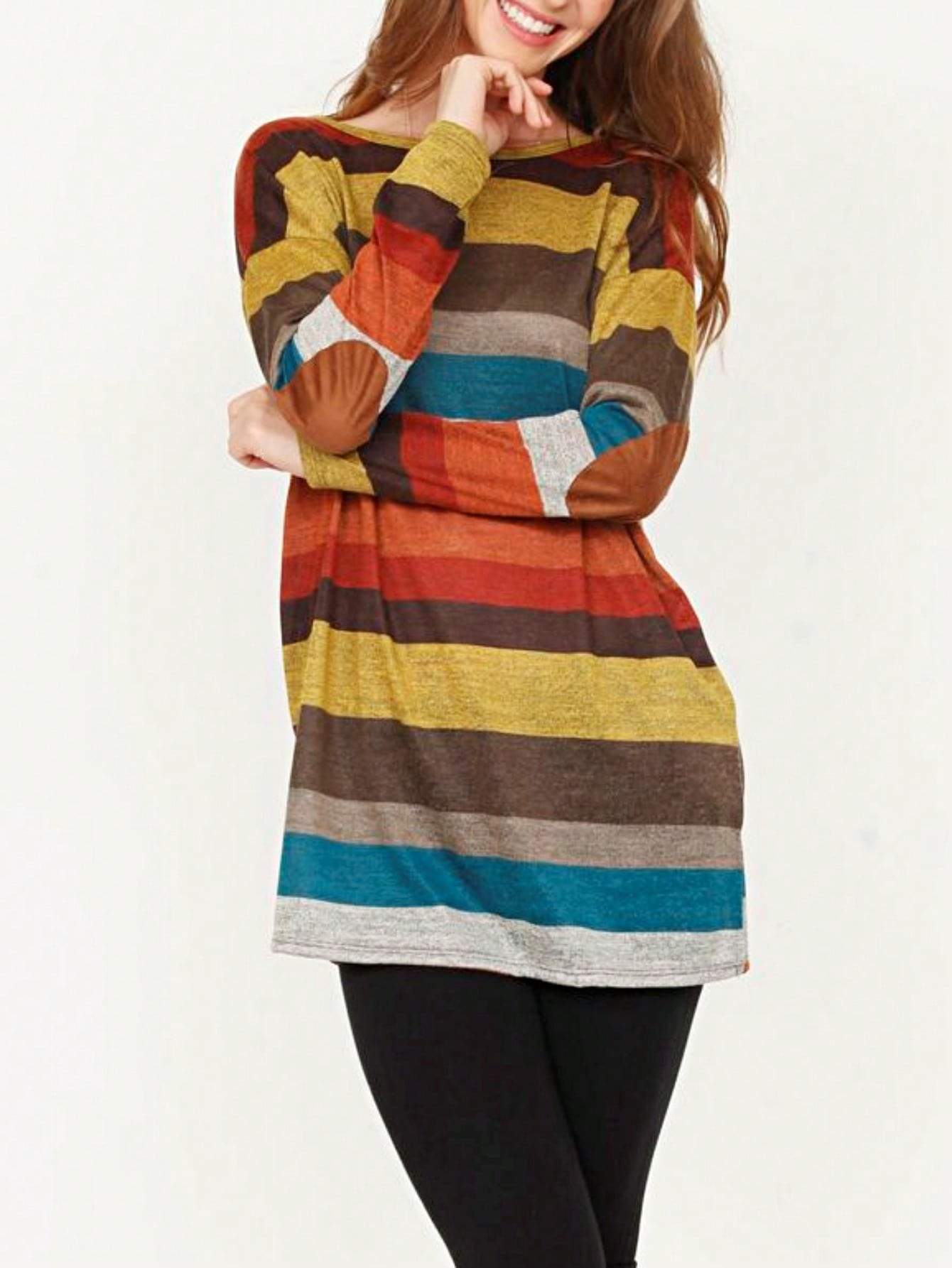 Boho Retro 90'sCheckered Solid Raglan Drop Shoulder Knit Top Sweatshirt Pullover Tunic