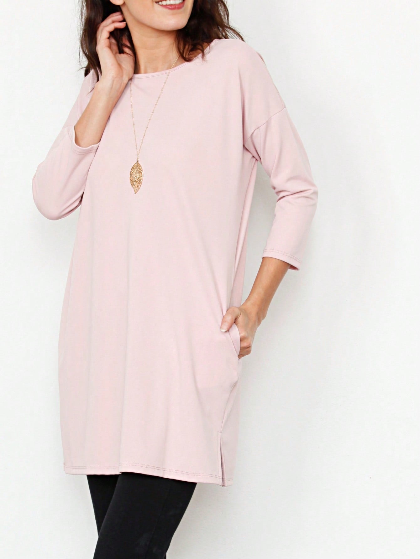 Boho Retro 90'sCheckered Solid Raglan Drop Shoulder Knit Top Sweatshirt Pullover Tunic