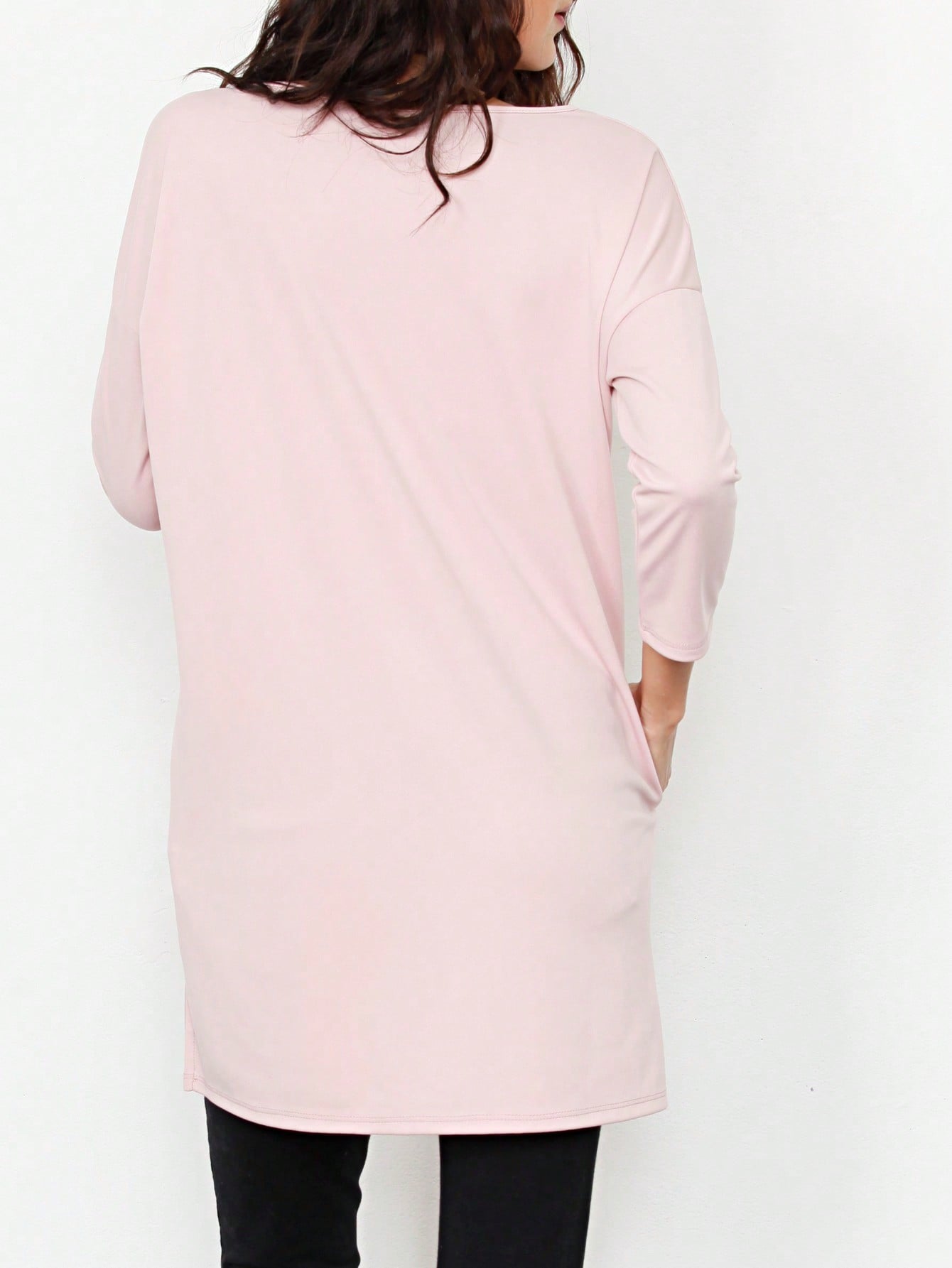 Boho Retro 90'sCheckered Solid Raglan Drop Shoulder Knit Top Sweatshirt Pullover Tunic