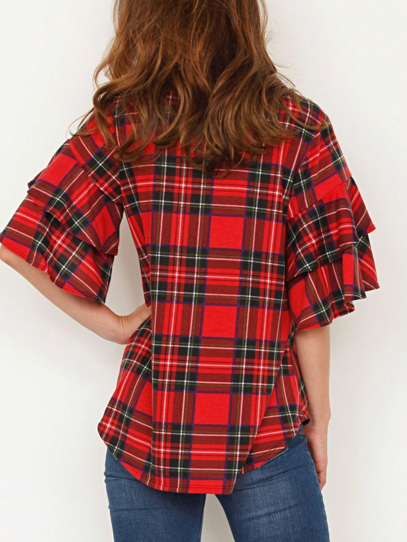 Boho Retro Knot Twisted Front Floral Polka Dot Top Blouse Shirt