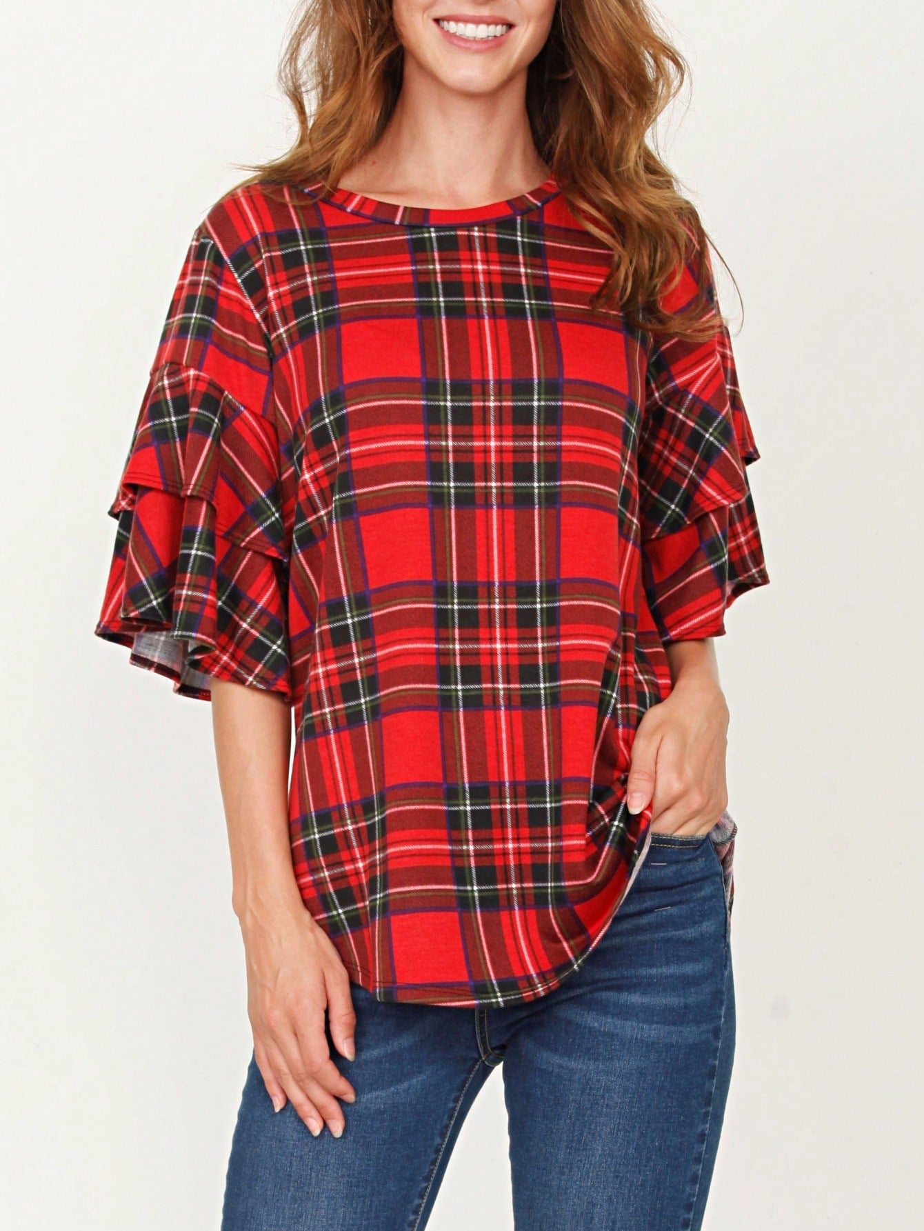 Boho Retro Knot Twisted Front Floral Polka Dot Top Blouse Shirt