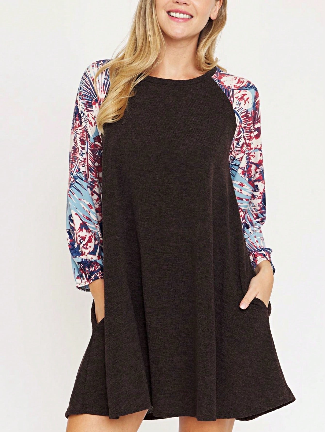 Boho Retro Classic Cap Sleeve Raglan Contrast  Stripe Green Red Navy Pink Grey Tunic Dress
