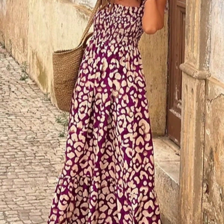 Boho Vacation Blue  Elegant Classic Tiered Maxi Long Shirt  Dress With Belt  Versatile Summer Dress For Women