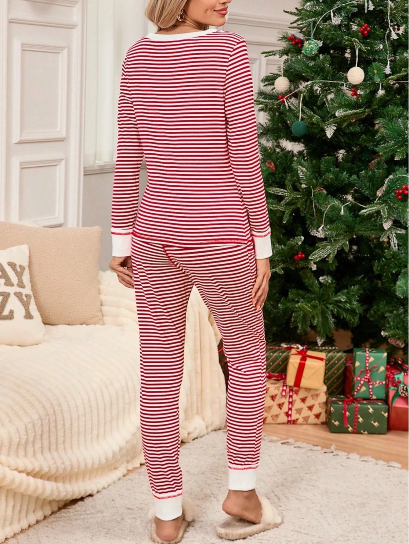 Boho Retro 60's Viscose Ribbed Knit Drop Shoulder Dolman V Neck Top & Pants Loungewear Set