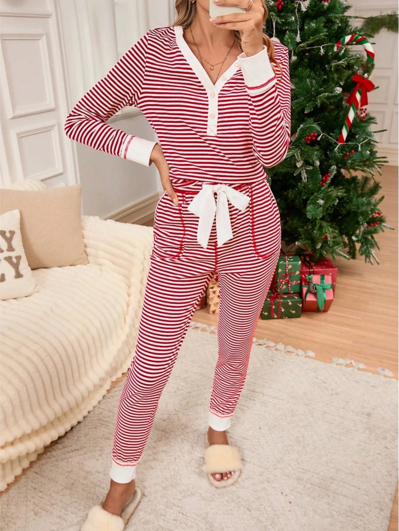 Boho Retro 60's Viscose Ribbed Knit Drop Shoulder Dolman V Neck Top & Pants Loungewear Set