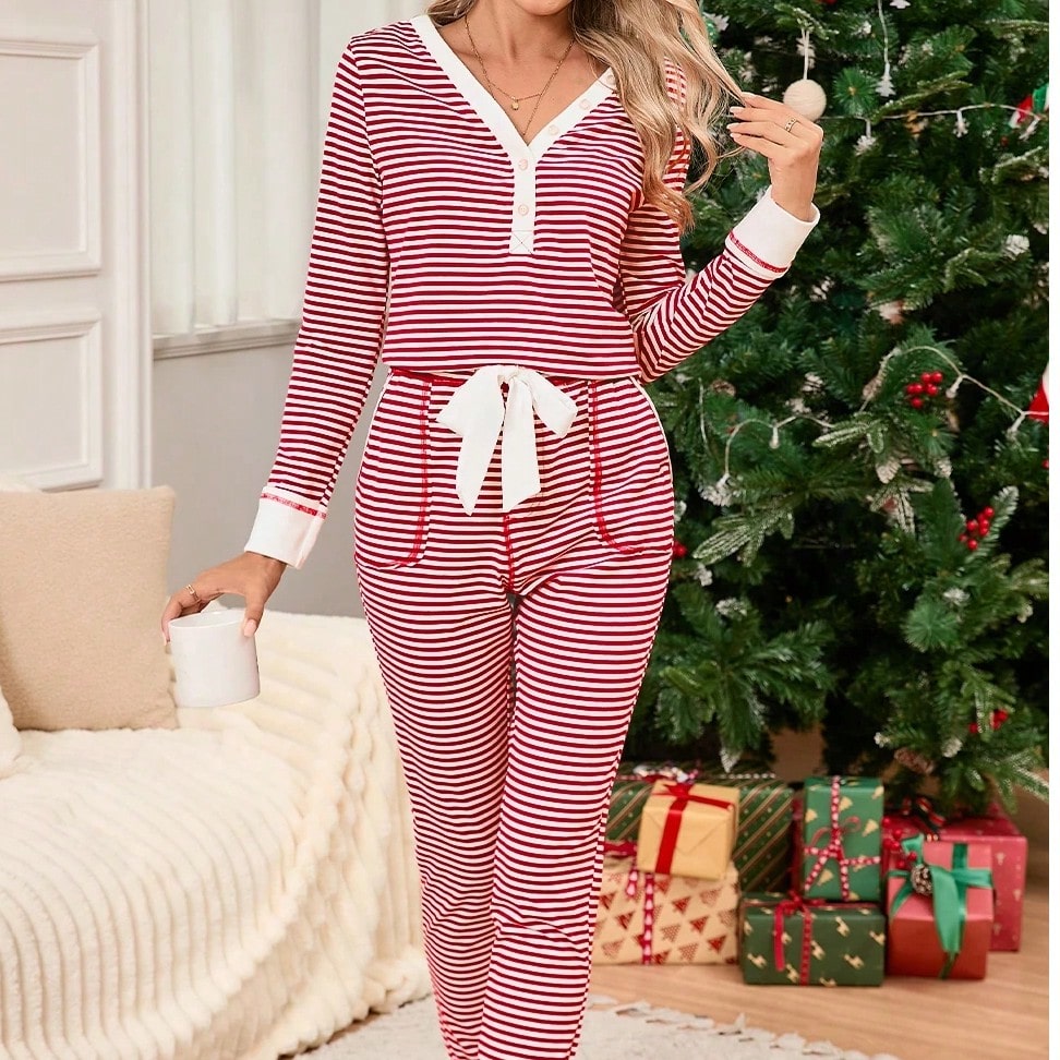Boho Retro 60's Viscose Ribbed Knit Drop Shoulder Dolman V Neck Top & Pants Loungewear Set