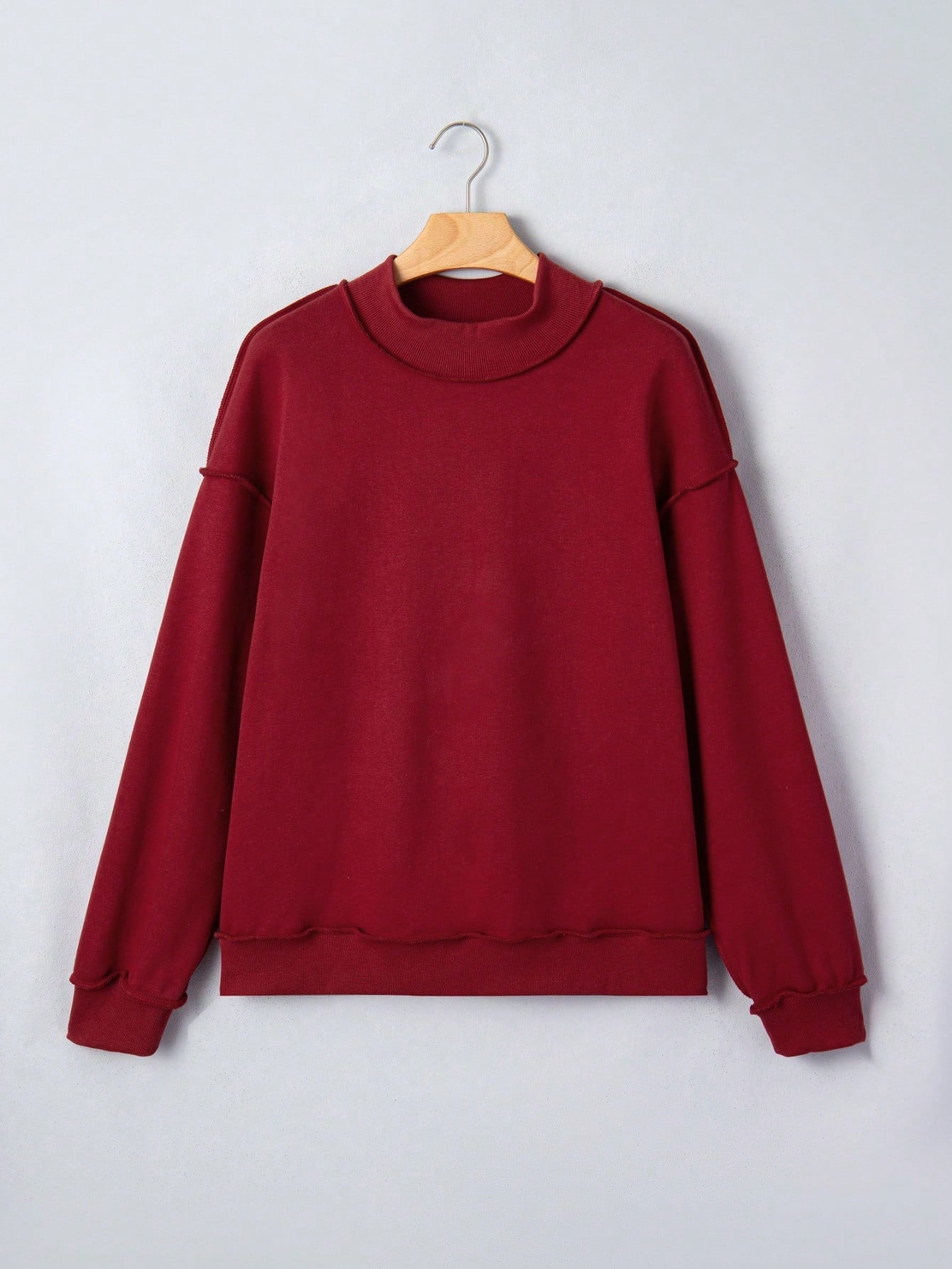 Mock Neck Boho Retro 60's Cotton Drop Shoulder Mock Neck Oversized Mock Neck DolmanTop  SweatShirt