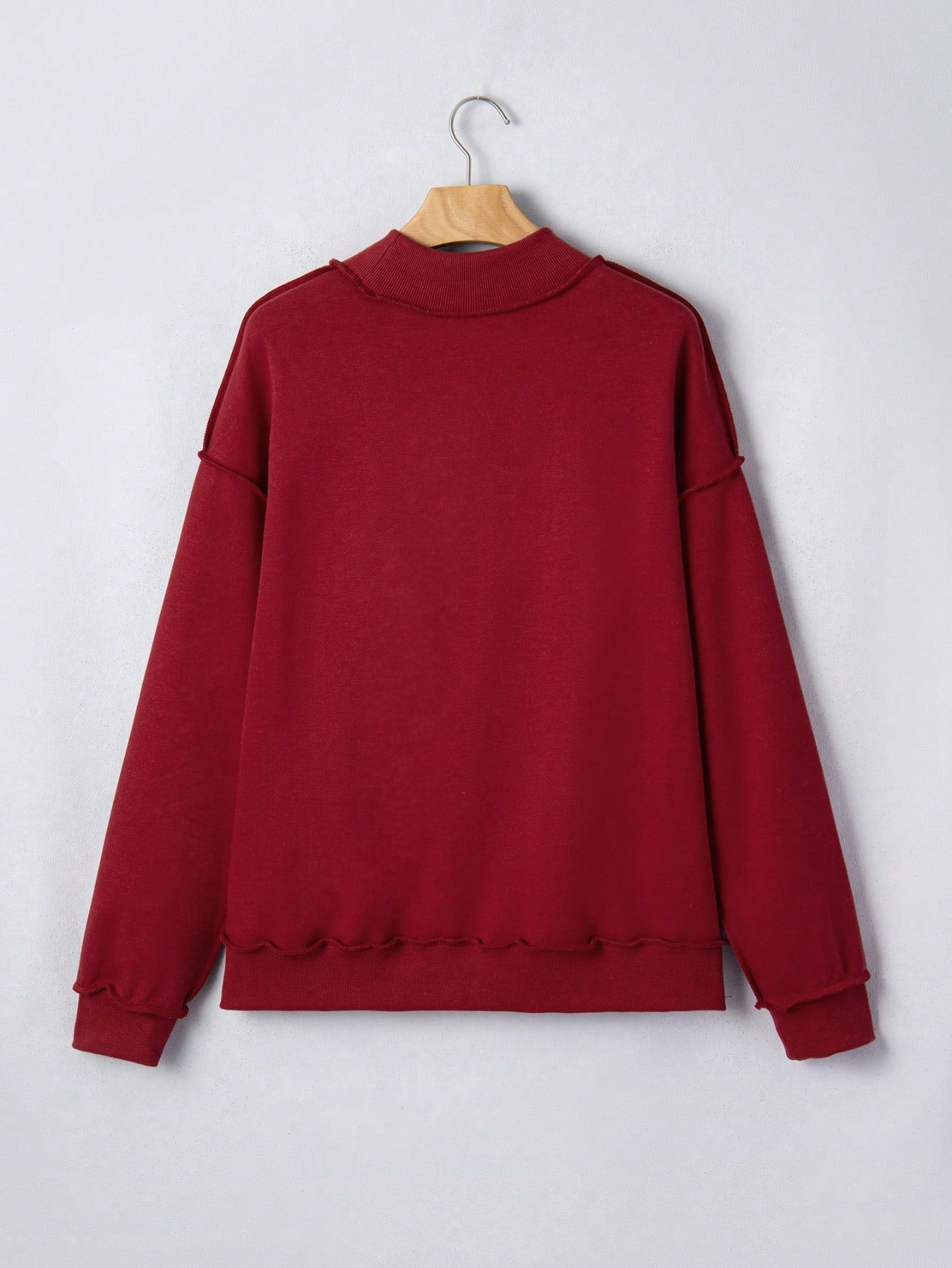 Mock Neck Boho Retro 60's Cotton Drop Shoulder Mock Neck Oversized Mock Neck DolmanTop  SweatShirt