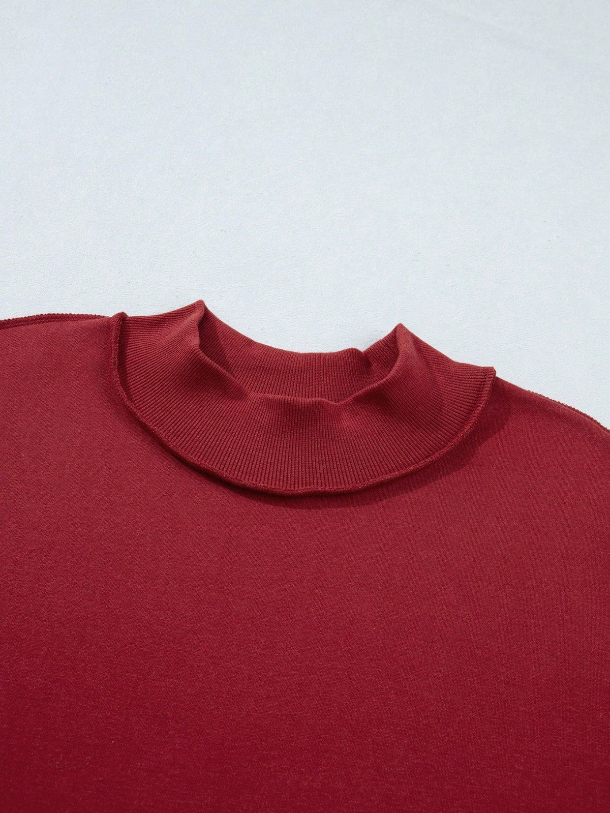 Mock Neck Boho Retro 60's Cotton Drop Shoulder Mock Neck Oversized Mock Neck DolmanTop  SweatShirt