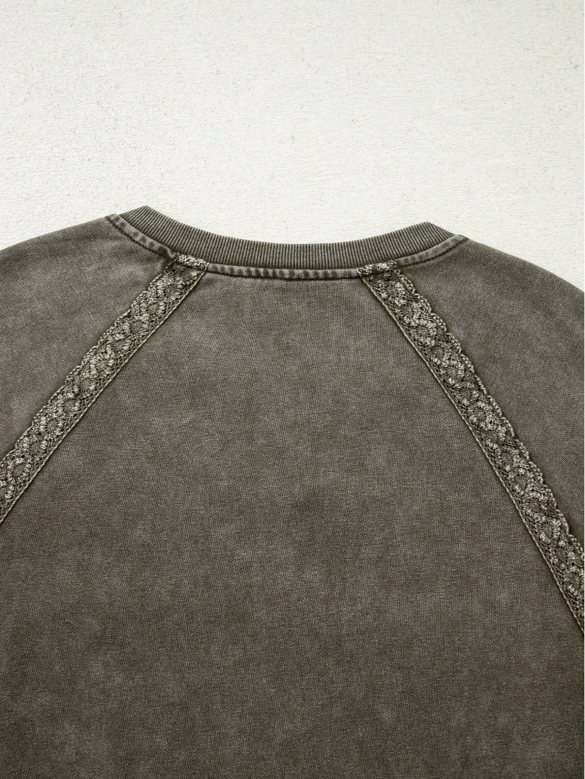 Boho Retro 60's Cotton Mix  Drop Shoulder Mineral Acid Washed Oversized Raglan Dolman Sweat Shirt