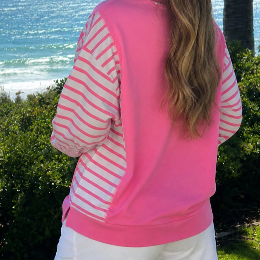 Boho Retro Drop Shoulder Oversized Bishop Sleeve Side Slit Knit Top Sweatshirt Pullover