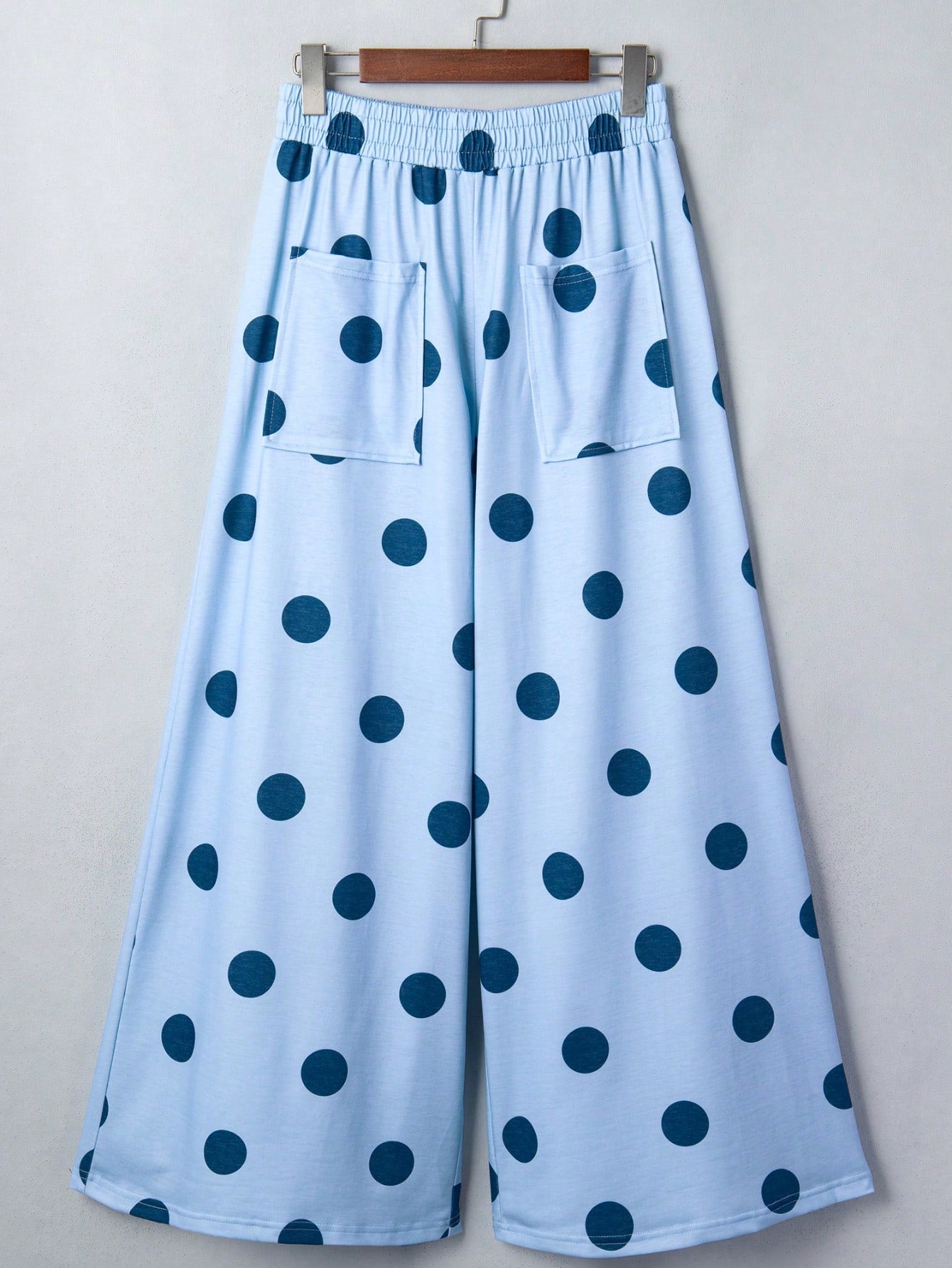 Pocket Polka Dot  Wide Leg Lounge Vintage Charcoal Navy Black Sage Log Pants Small To 3 XL Plus