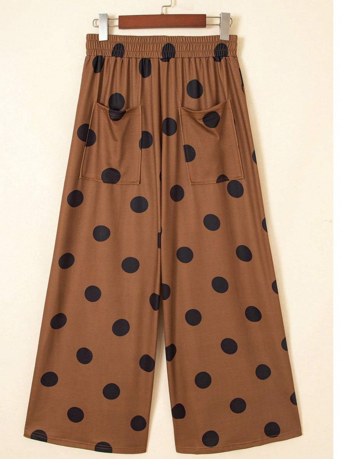 Pocket Polka Dot  Wide Leg Lounge Vintage Charcoal Navy Black Sage Log Pants Small To 3 XL Plus