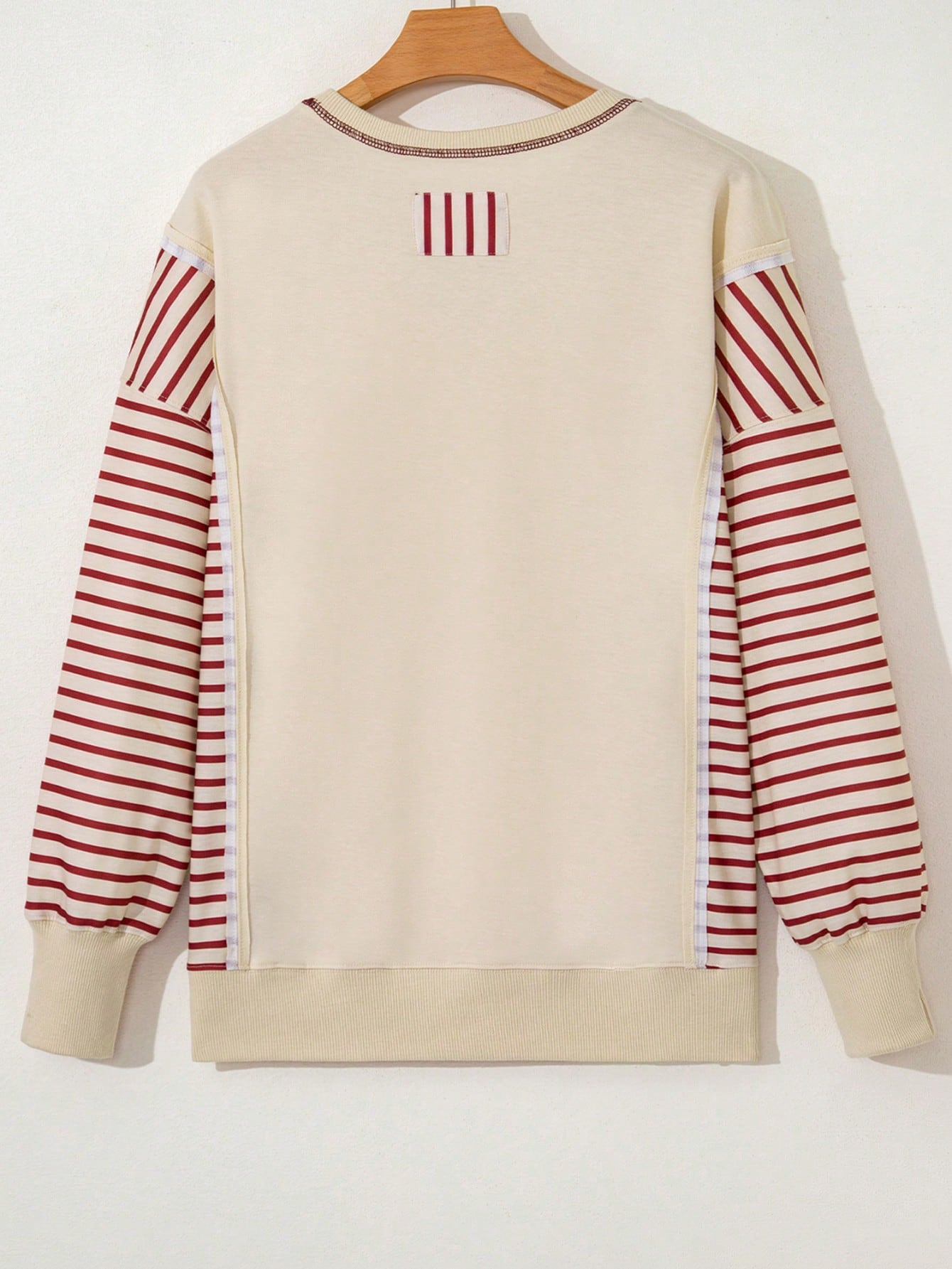 Boho Retro Drop Shoulder Oversized Bishop Sleeve Side Slit Knit Top Sweatshirt Pullover