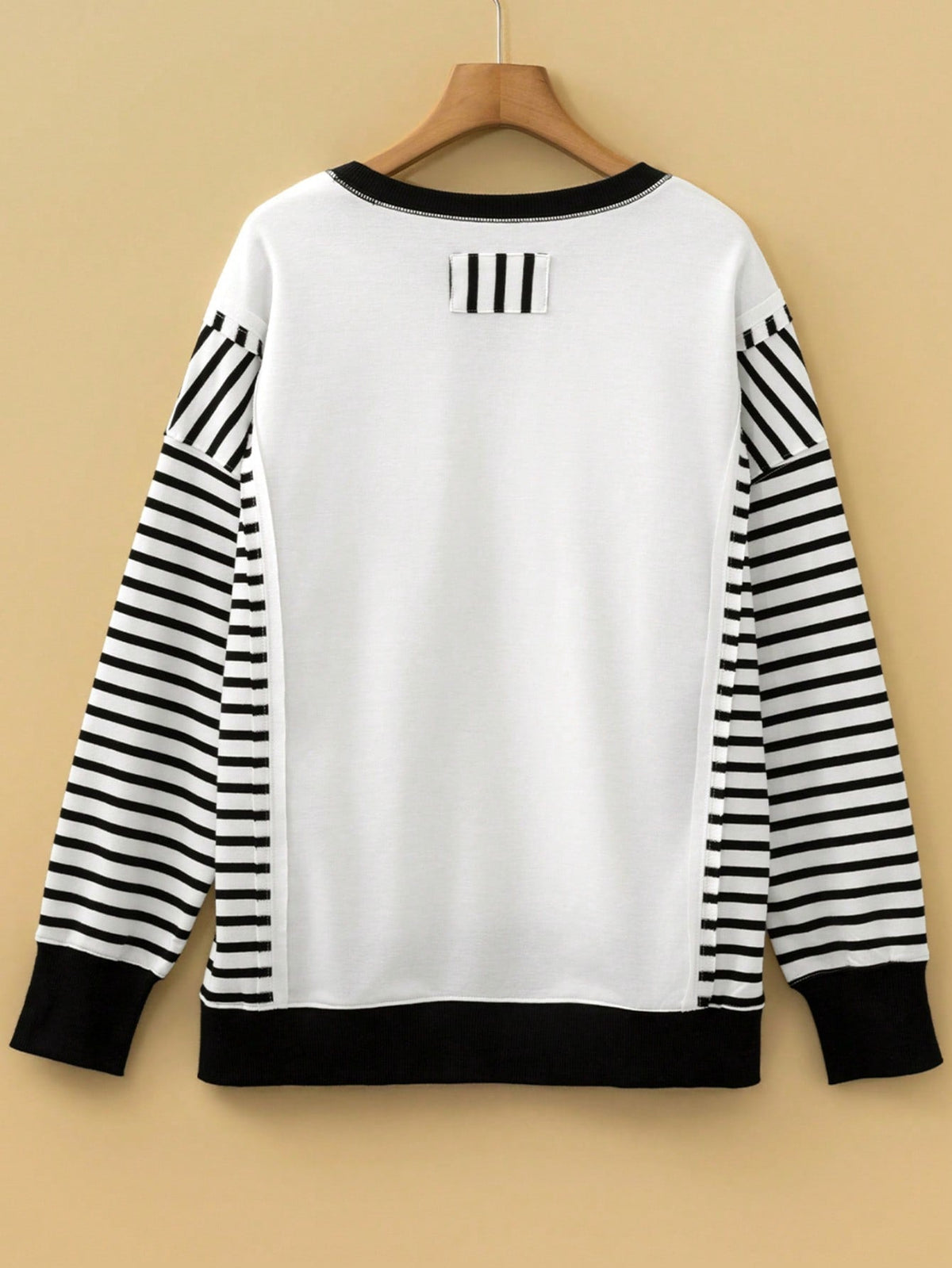 Boho Retro Drop Shoulder Oversized Bishop Sleeve Side Slit Knit Top Sweatshirt Pullover