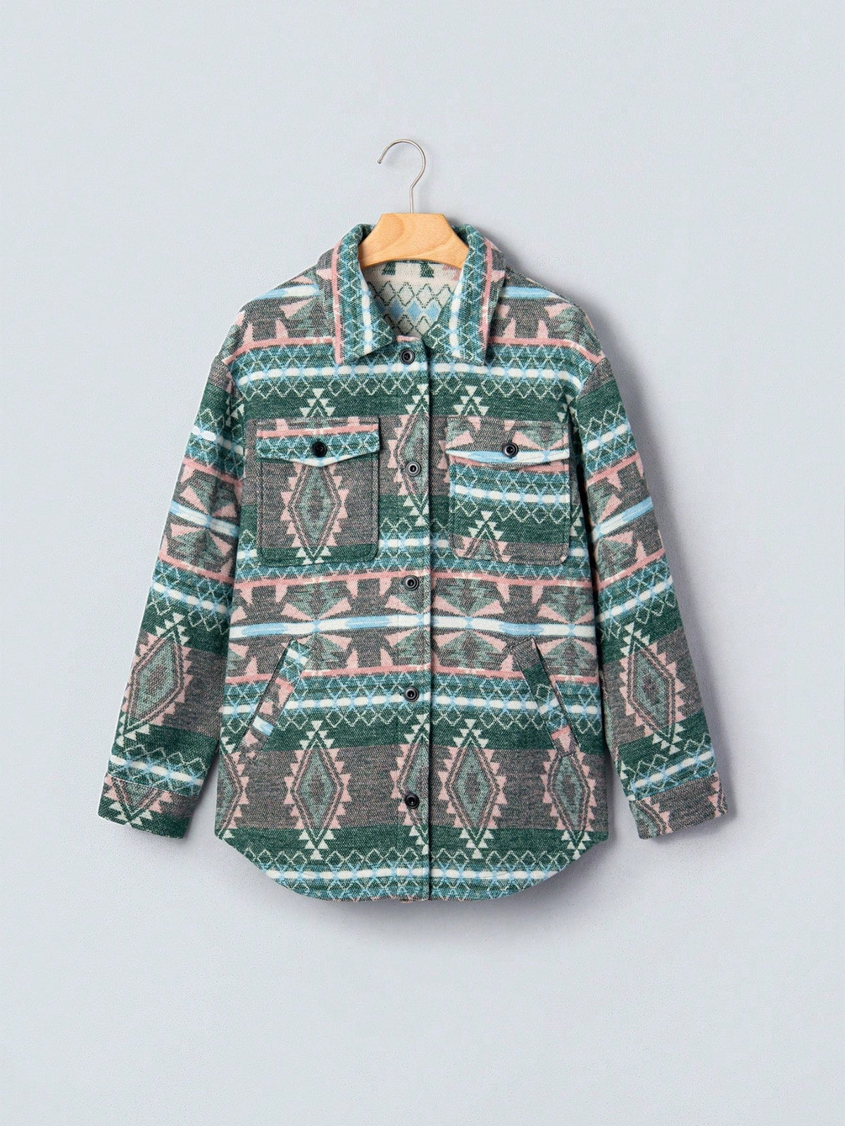 Boho Retro Green Western  Drop Shoulder Brushed Pocket Front Button Up Plaid Mustard Mint Burgundy  Oversized Shacket Cardigan