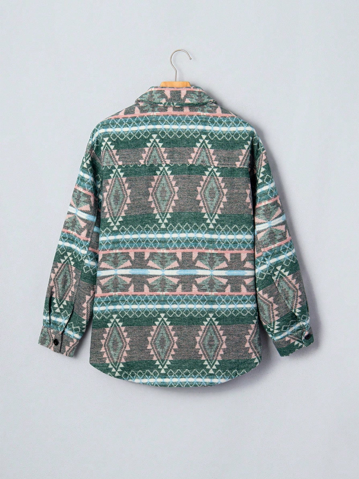Boho Retro Green Western  Drop Shoulder Brushed Pocket Front Button Up Plaid Mustard Mint Burgundy  Oversized Shacket Cardigan