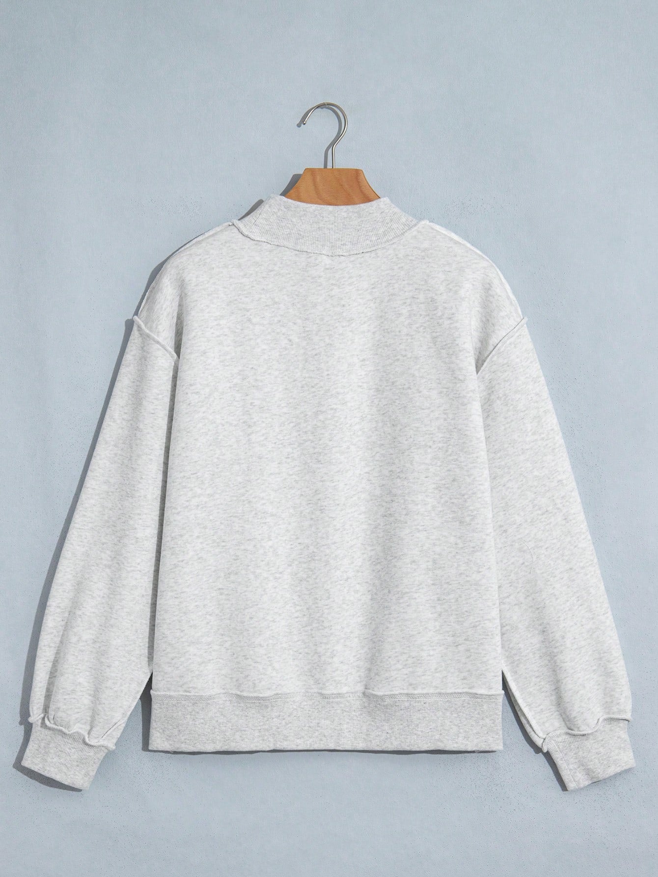 WWJD Boho Retro Mocke Neck Cotton Stand Collar  SolidLong Sleeve  Sweatshirt Pullover