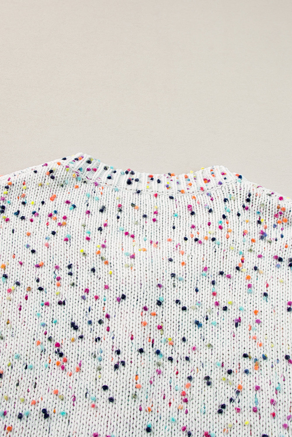 White Confetti Knit Bedazzled Cropped Cardigan