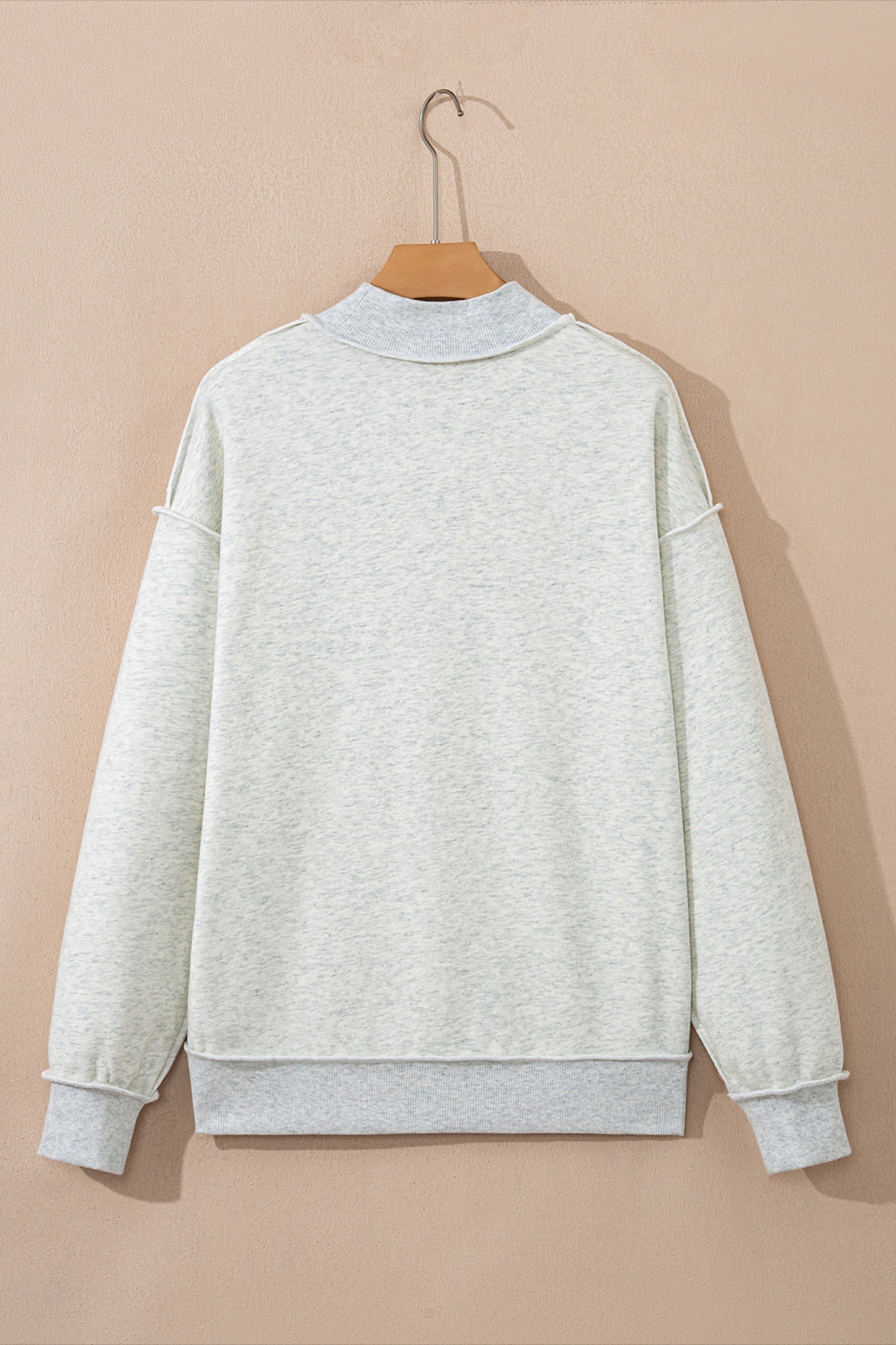 Bright Green Oversize Drop Shoulder Reversible Mock Neck Sweatshirt