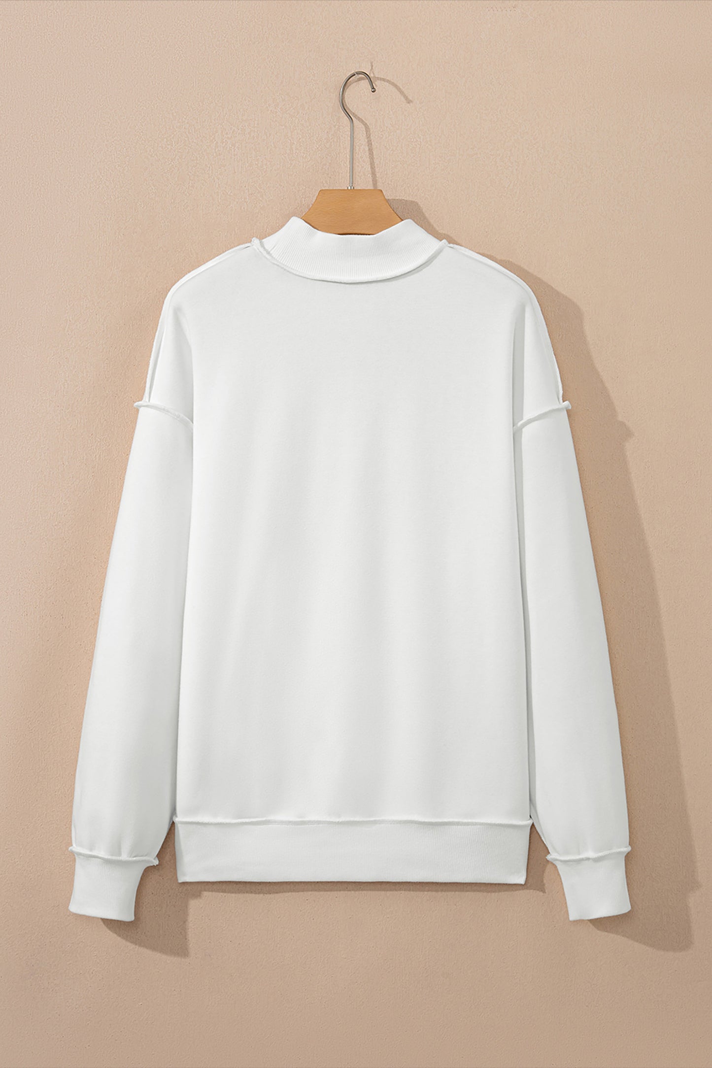 Bright Green Oversize Drop Shoulder Reversible Mock Neck Sweatshirt