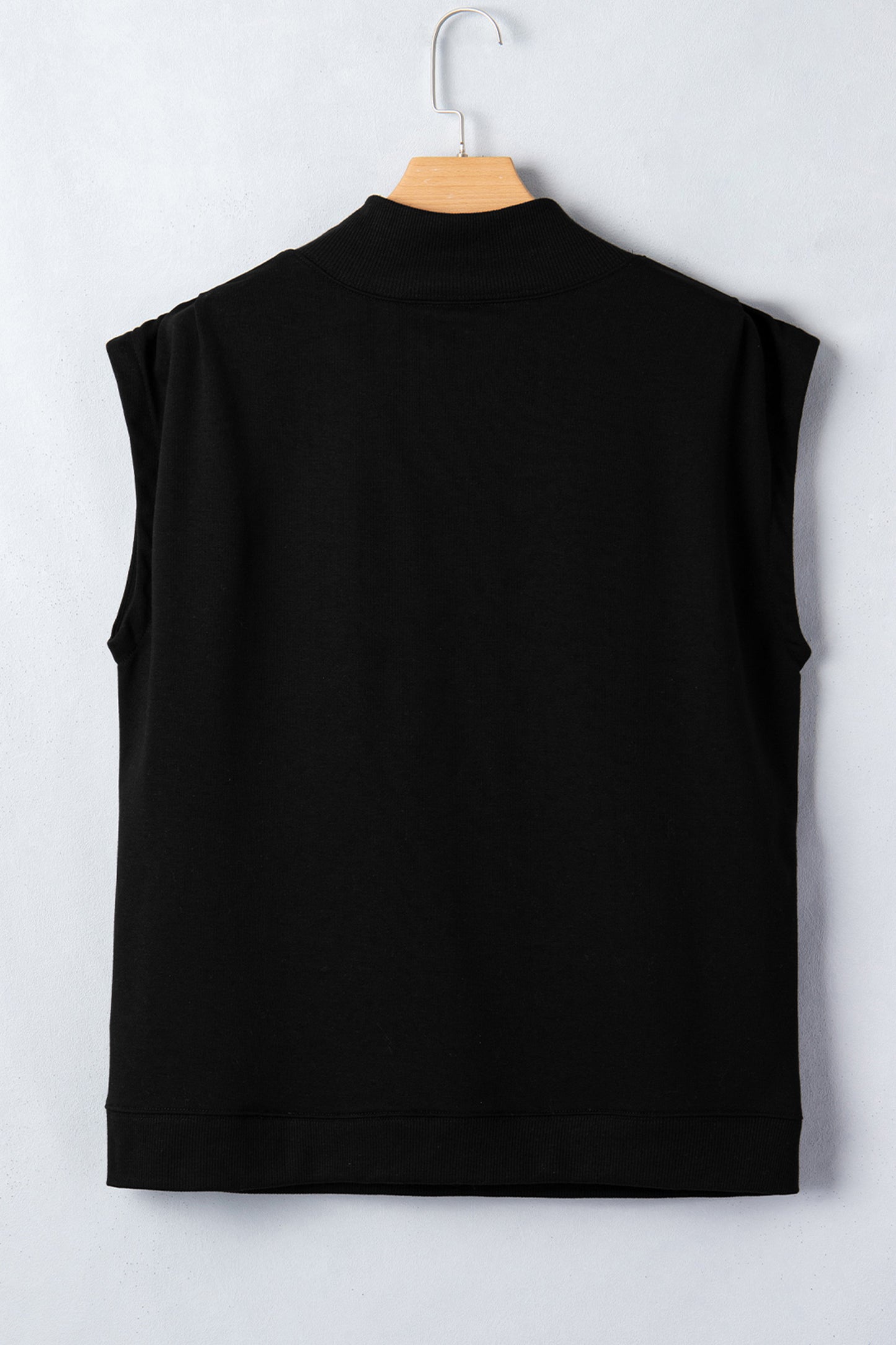 Yellow Solid Color High Neck Cap Sleeve Loose Top