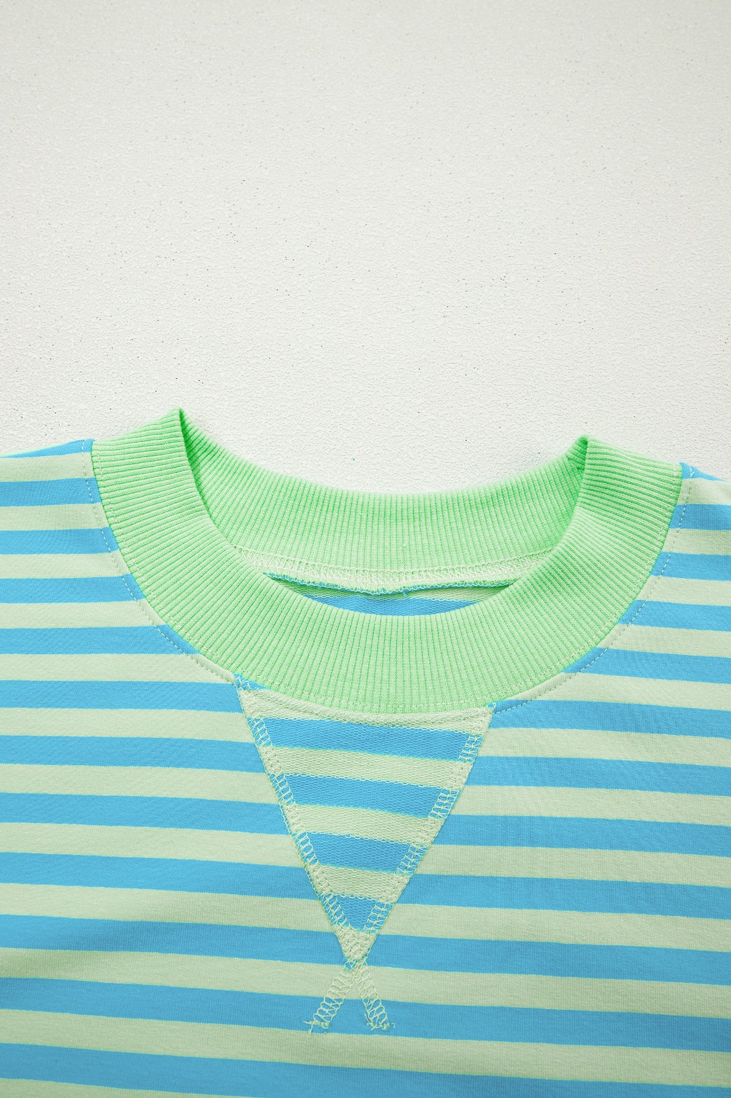 Yellow Stripe Color Block Detail Long Sleeve Pullover Elastic Waist Pull On Shorts 2pcs Set