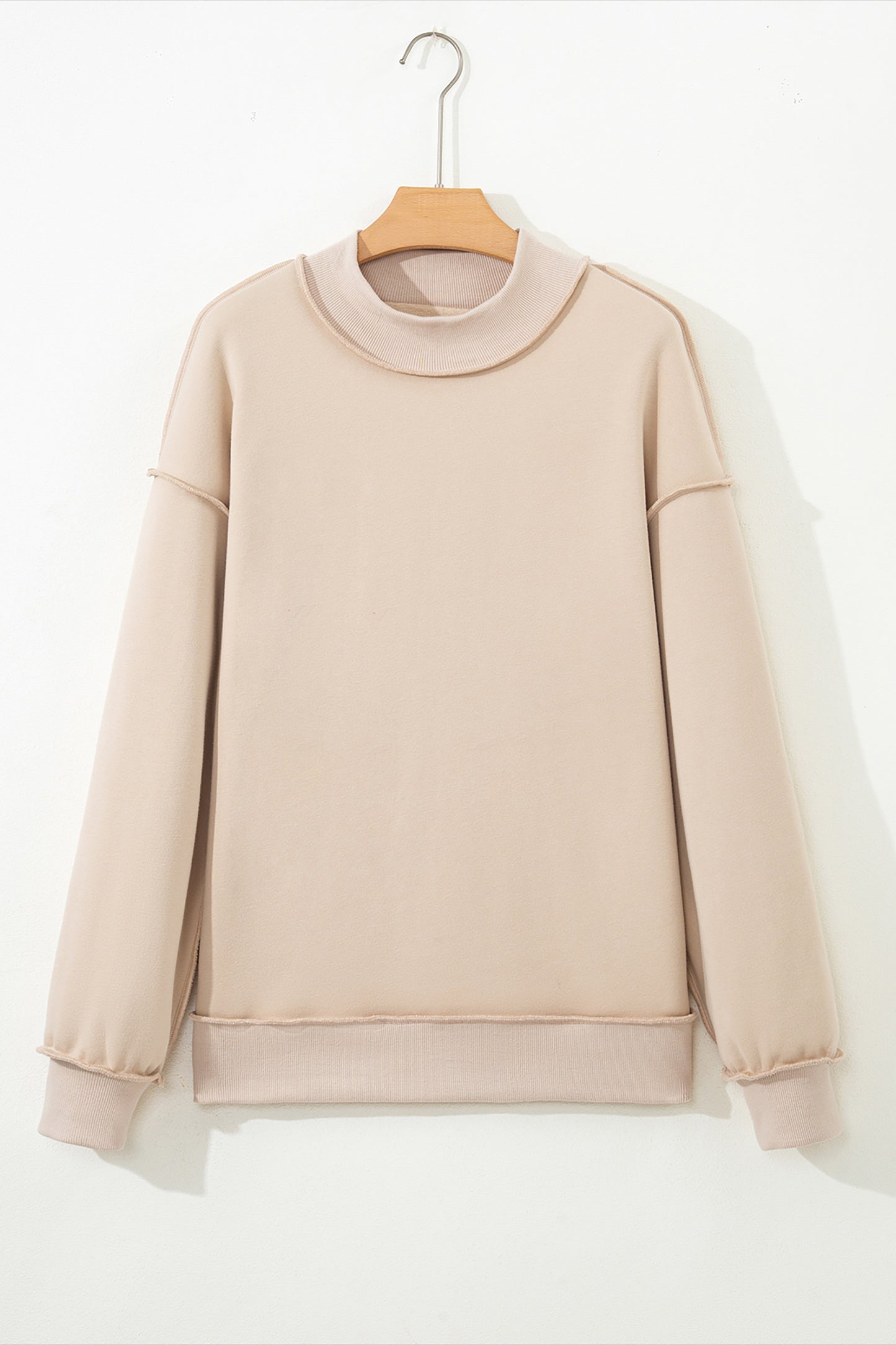 Bright Green Oversize Drop Shoulder Reversible Mock Neck Sweatshirt