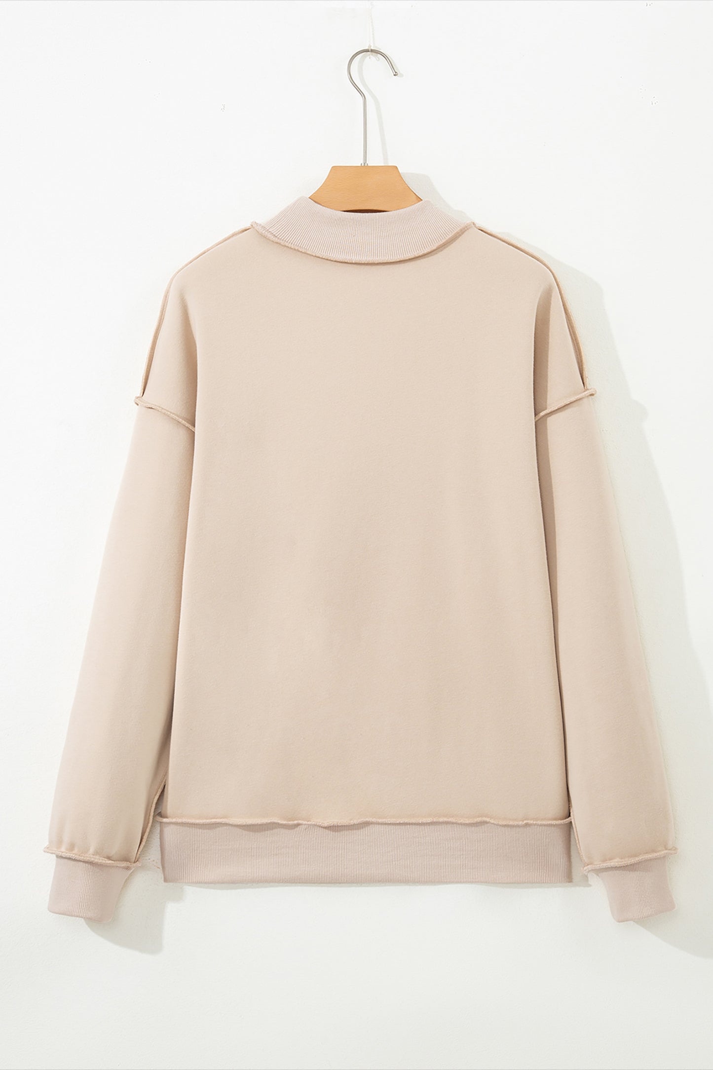 Bright Green Oversize Drop Shoulder Reversible Mock Neck Sweatshirt