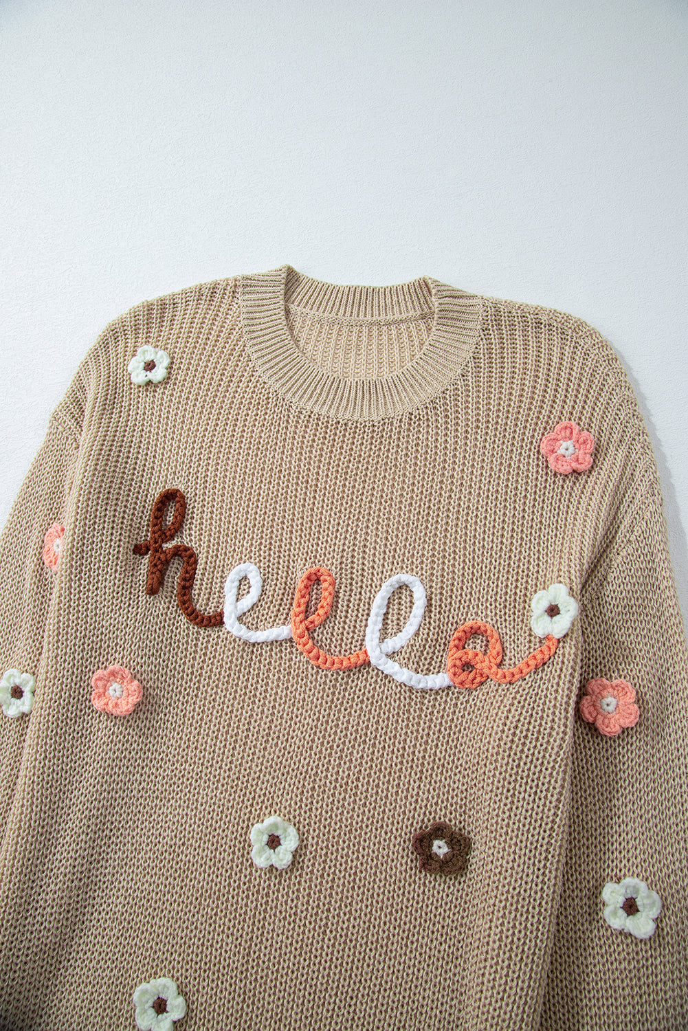 Parchment Hello Floral Embroidered Knit Loose Sweater