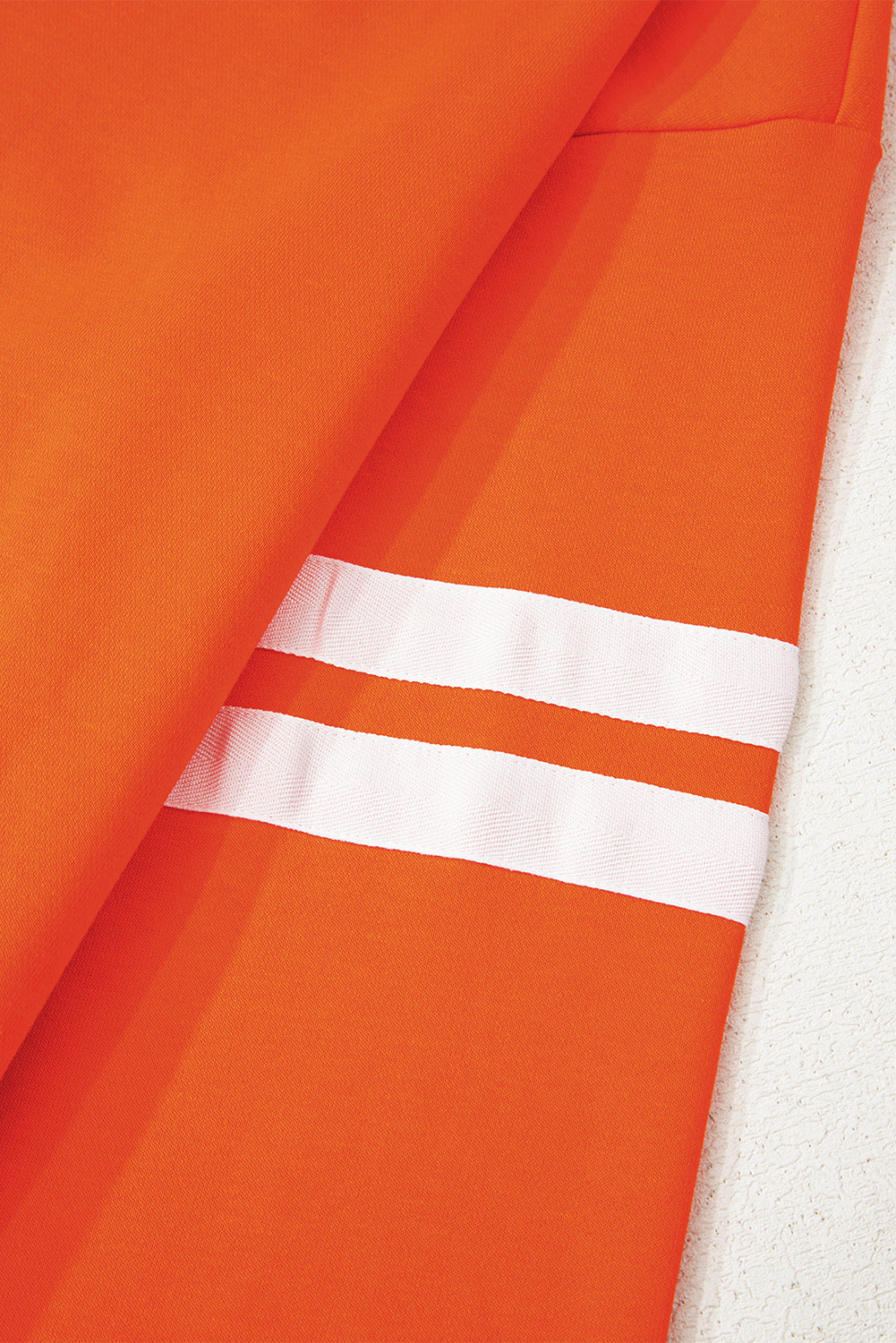 Orange Preppy Striped Sleeve Loose Sweatshirt