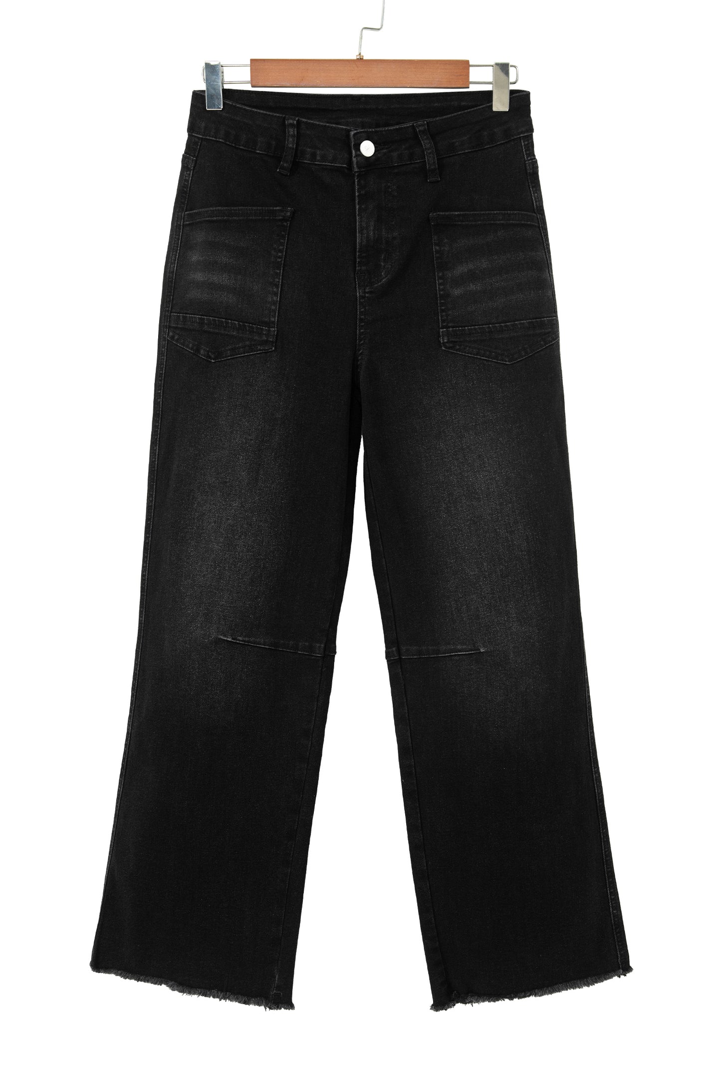 Beau Blue Frayed Cropped Straight Jeans