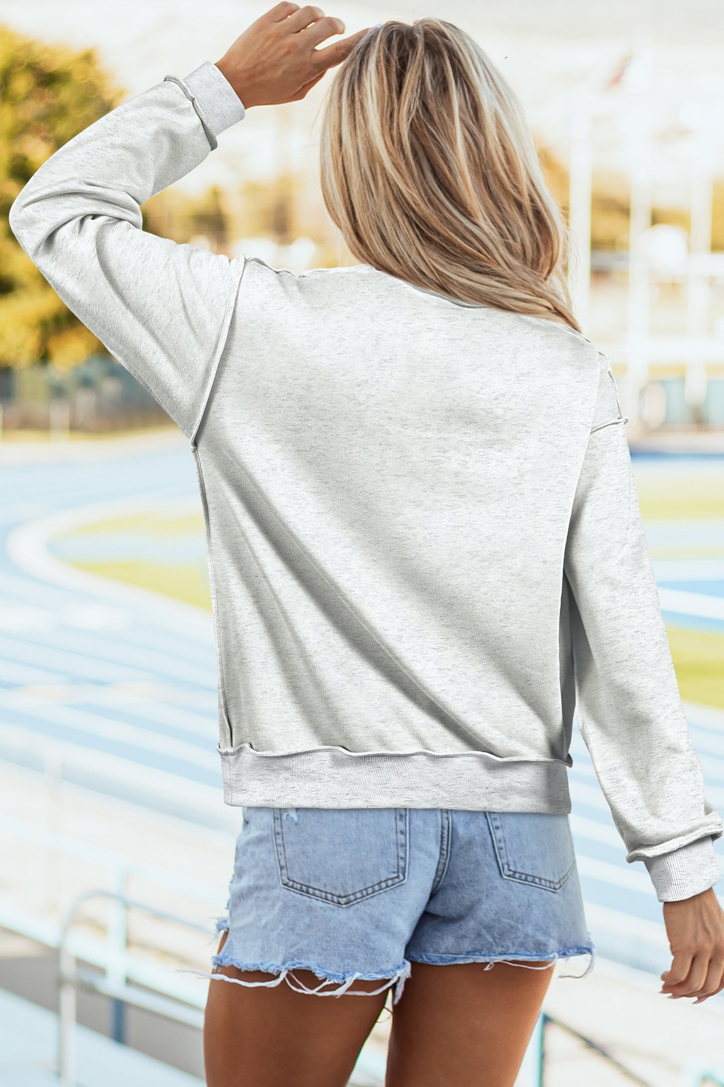Bright Green Oversize Drop Shoulder Reversible Mock Neck Sweatshirt