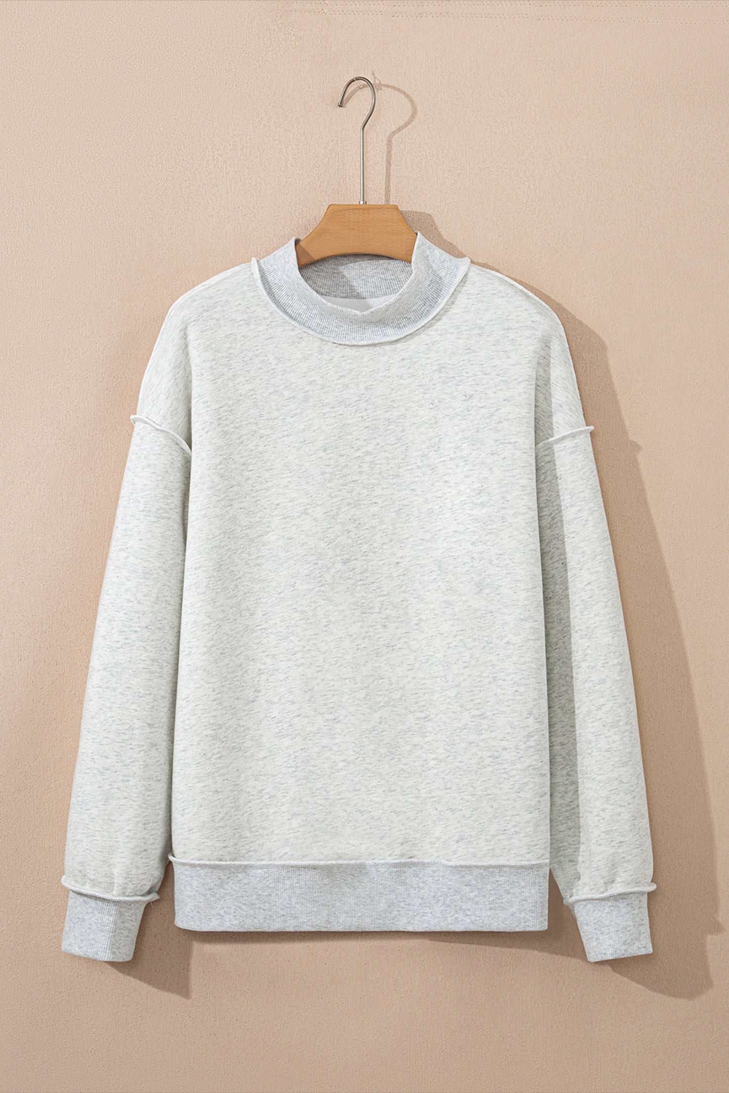 Bright Green Oversize Drop Shoulder Reversible Mock Neck Sweatshirt