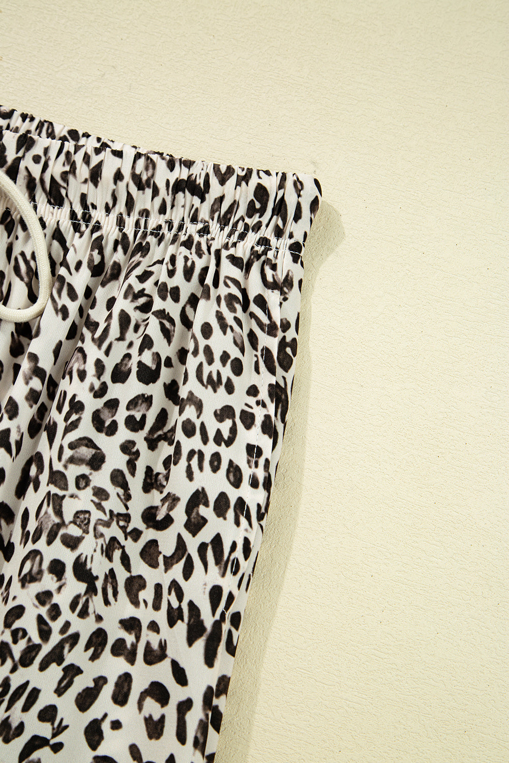 Brown Leopard Drawstring Loose Pants