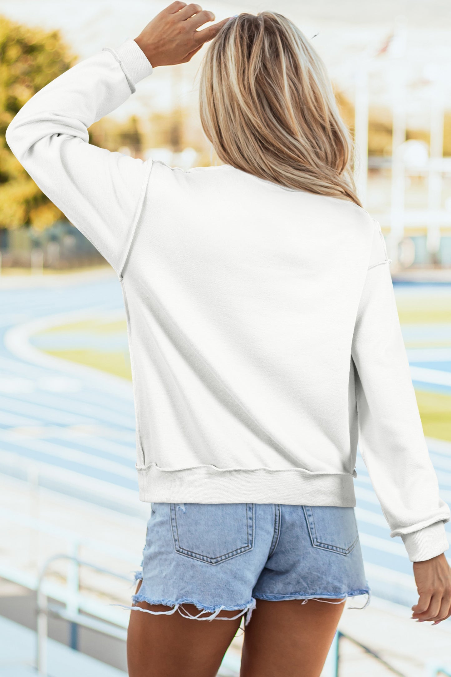 Bright Green Oversize Drop Shoulder Reversible Mock Neck Sweatshirt