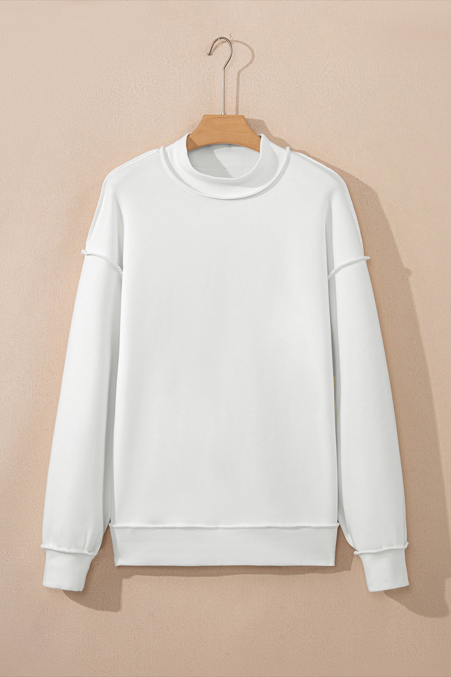 Bright Green Oversize Drop Shoulder Reversible Mock Neck Sweatshirt